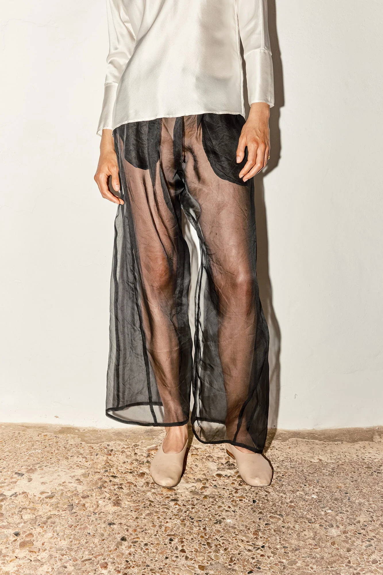 Datura Georgette Judo Pants - Night Black - Image 2