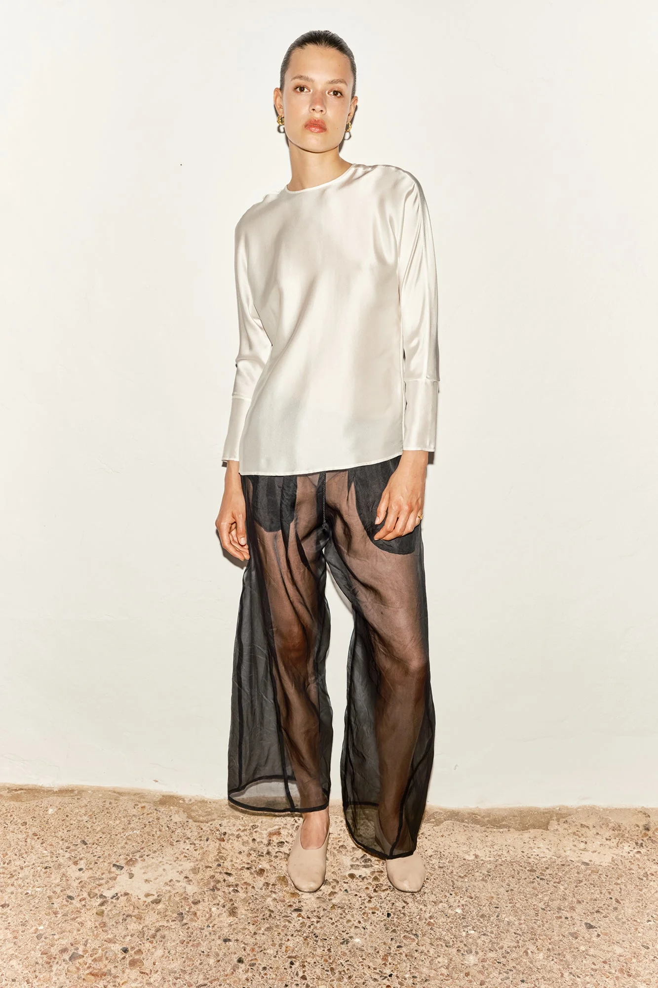 Datura Georgette Judo Pants - Night Black - Image 3