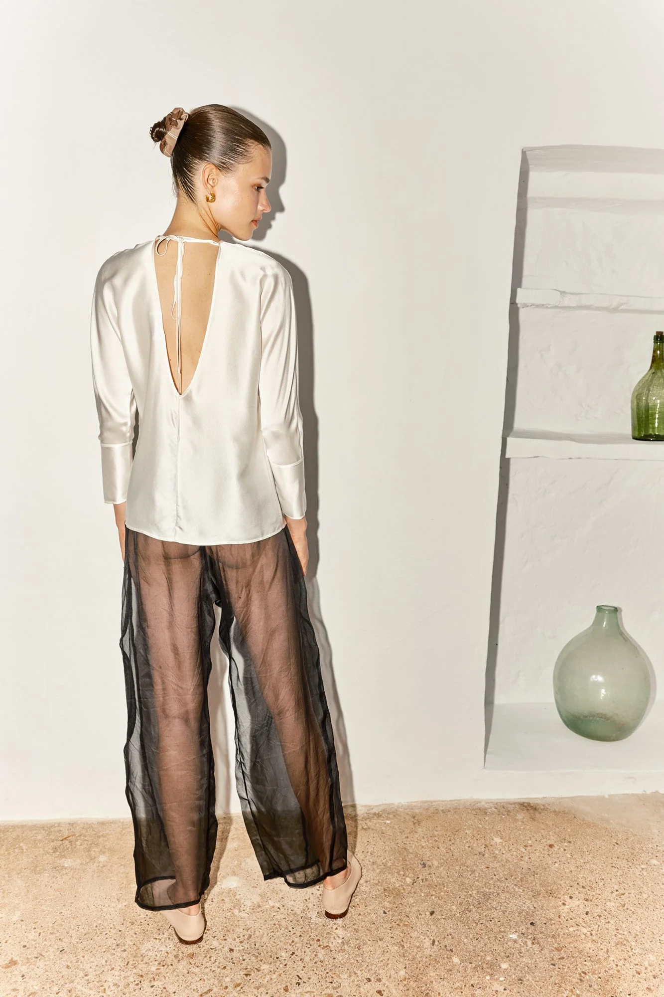 Datura Georgette Judo Pants - Night Black - Image 4