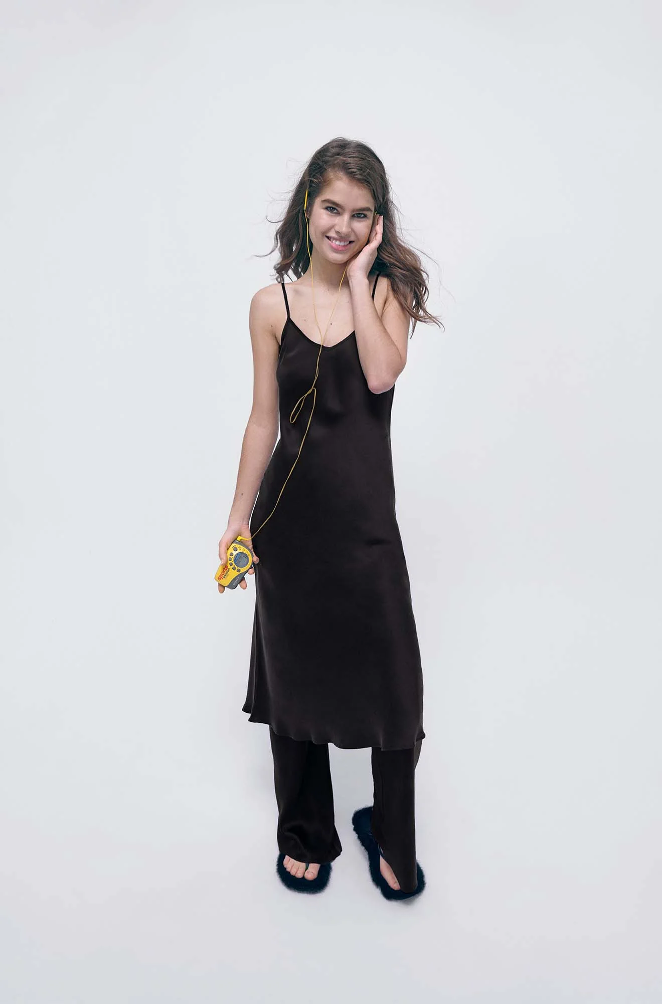 Silk Laundry 90S SLIP DRESS - BLACK - Image 2