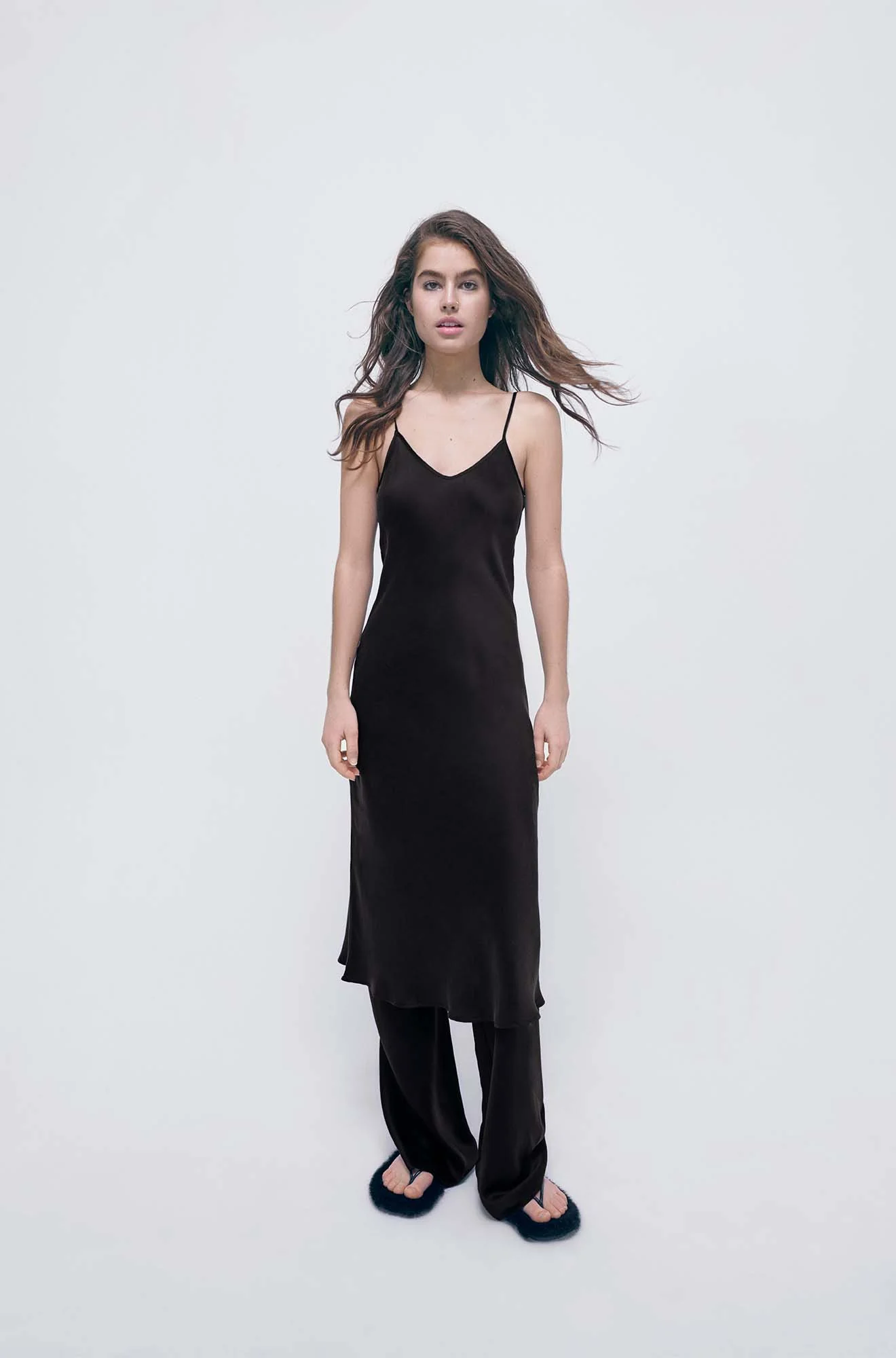 Silk Laundry 90S SLIP DRESS - BLACK - Image 3