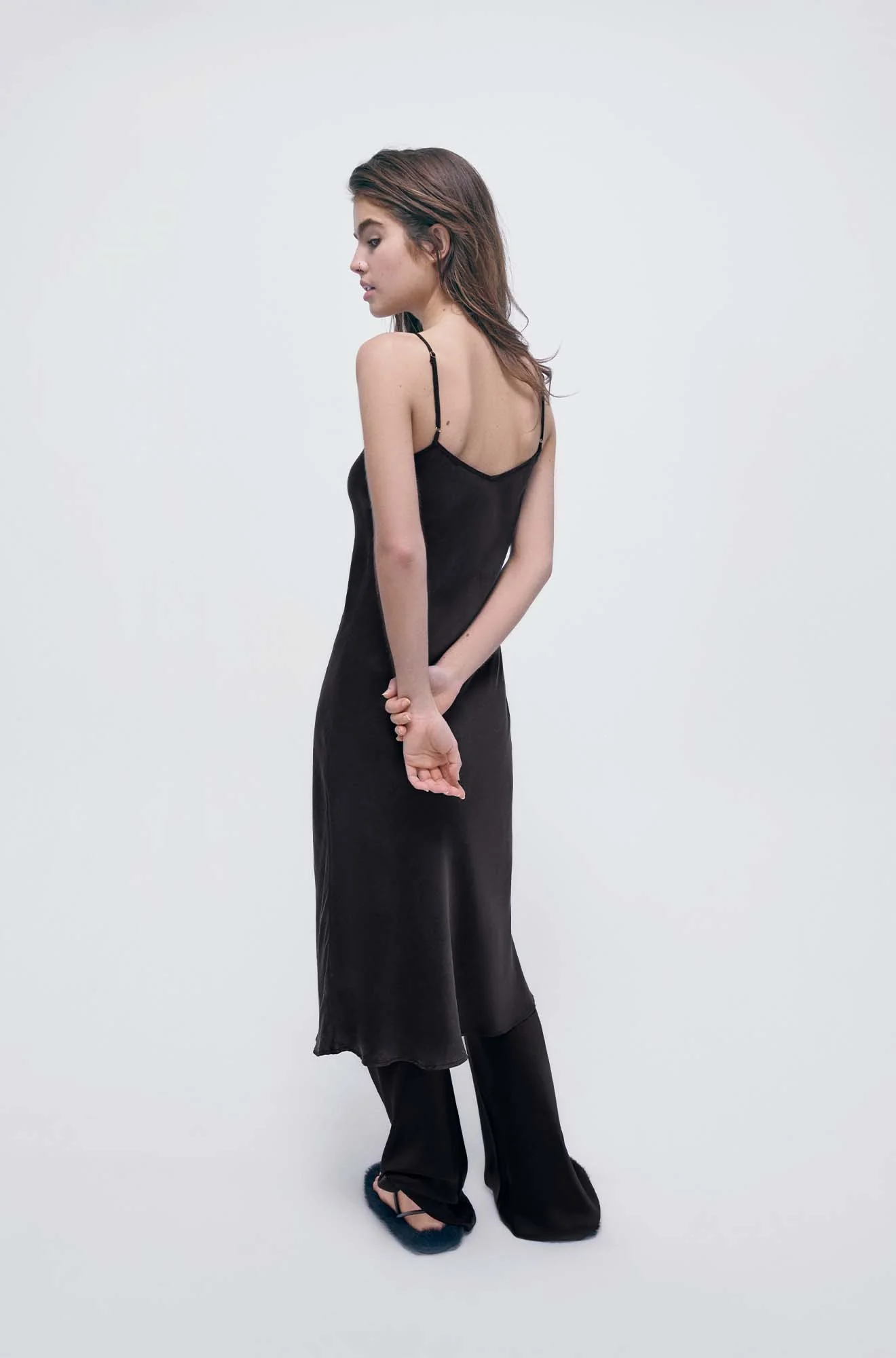 Silk Laundry 90S SLIP DRESS - BLACK - Image 4