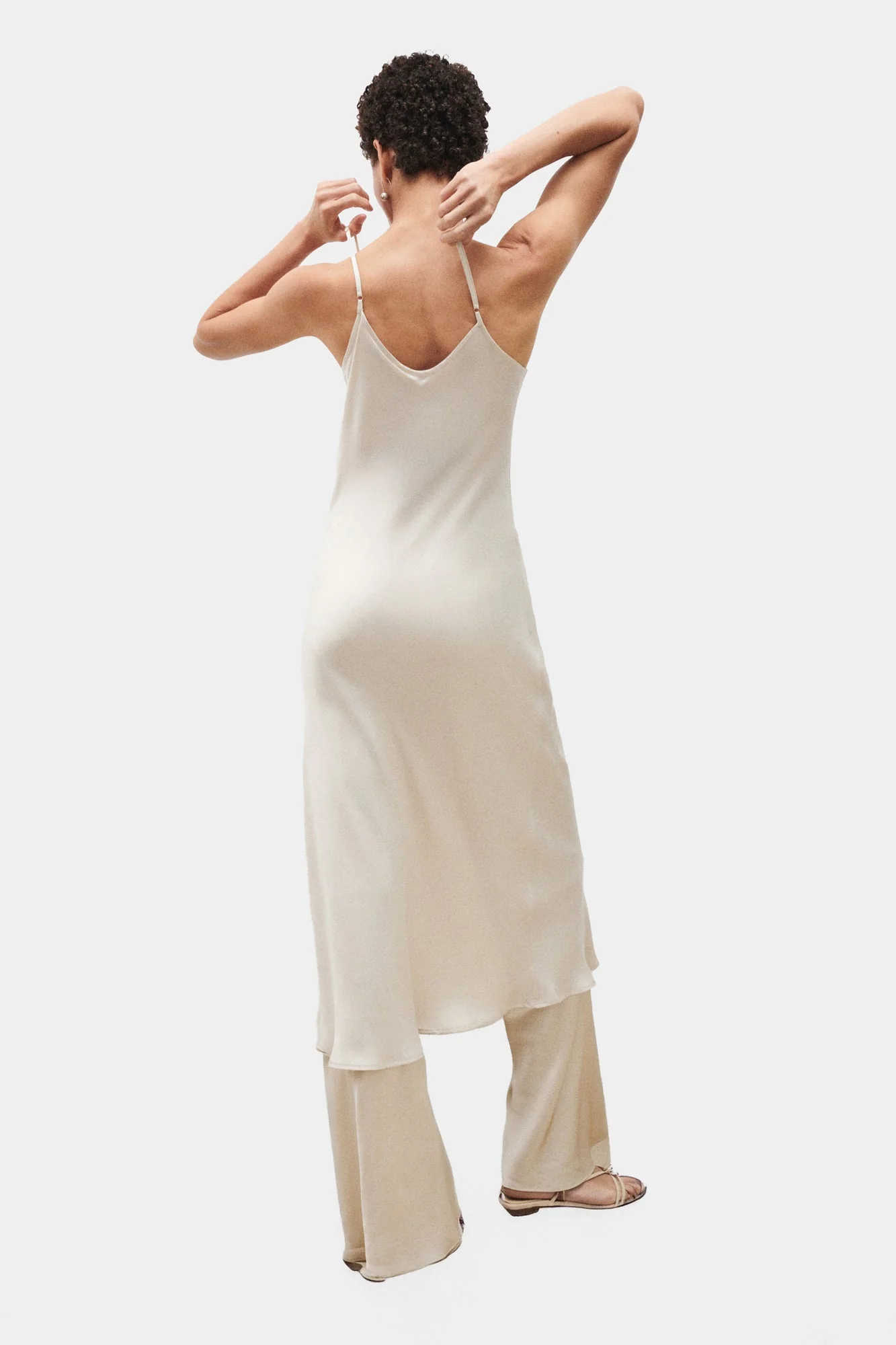 Silk Laundry 90S SILK SLIP DRESS - HAZELNUT - Image 4