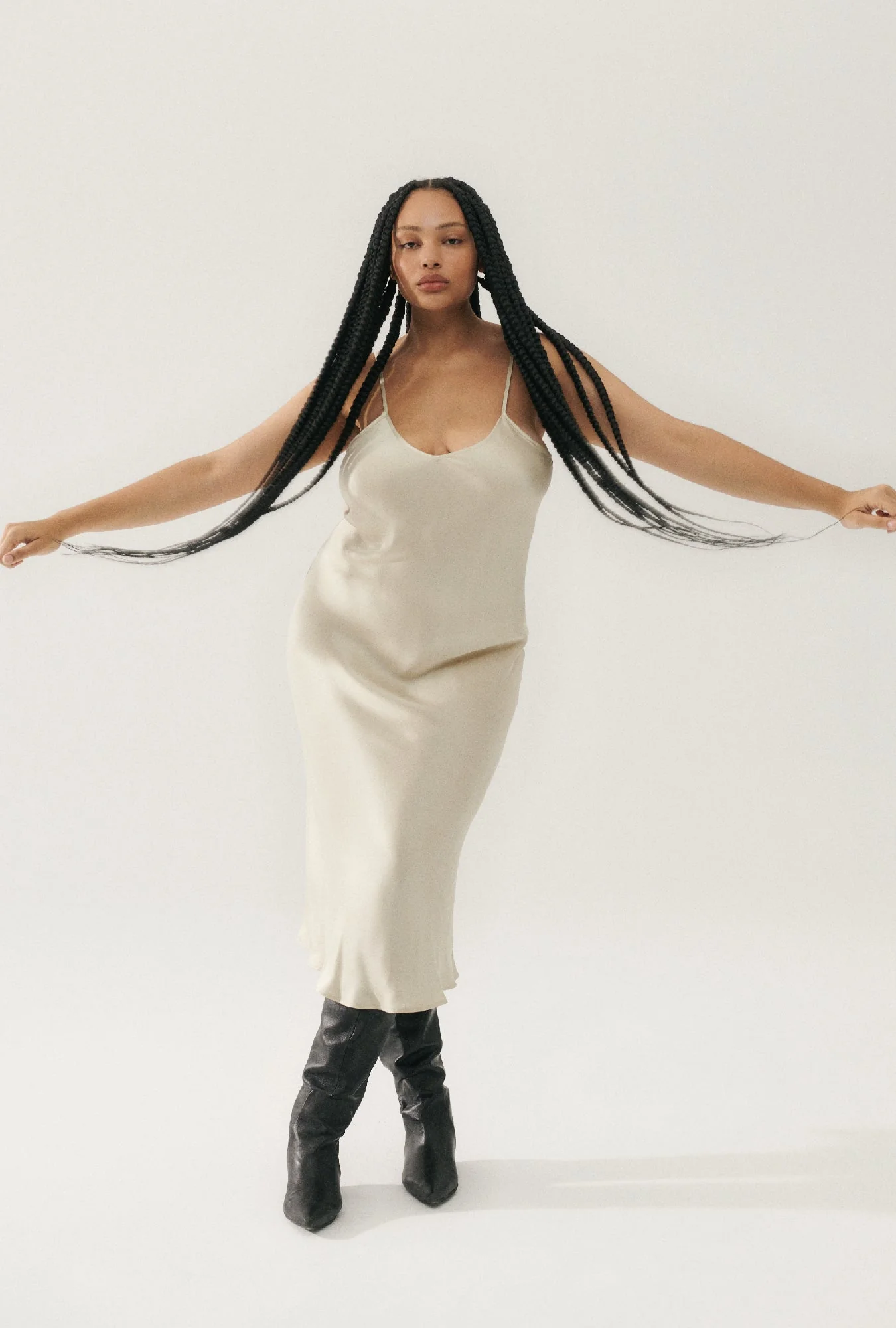 Silk Laundry 90S SILK SLIP DRESS - HAZELNUT - Image 6