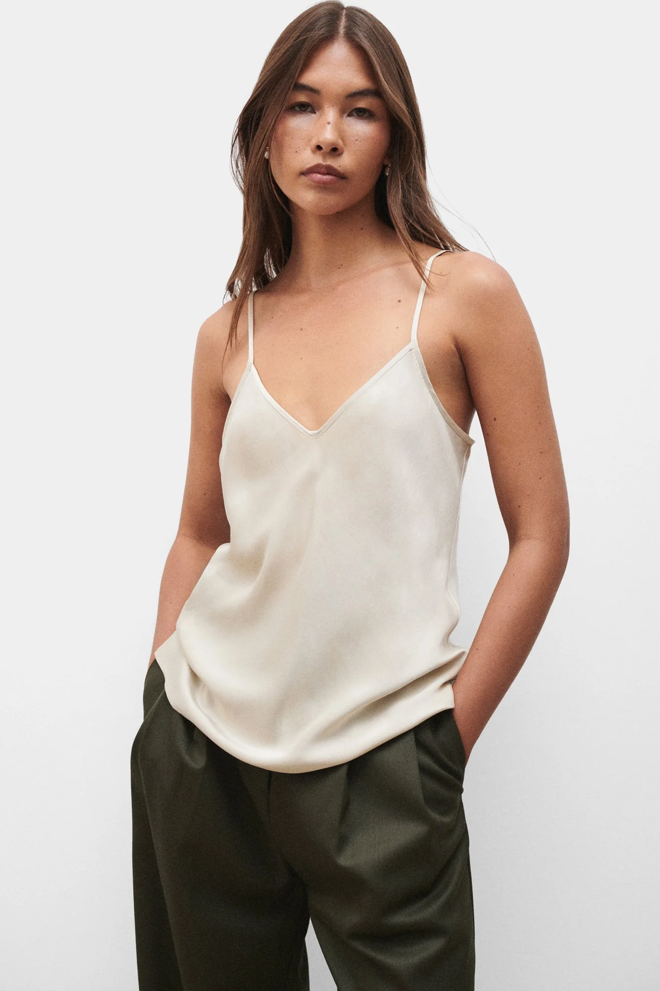 Silk Laundry BIAS CUT CAMI - HAZELNUT - Image 3