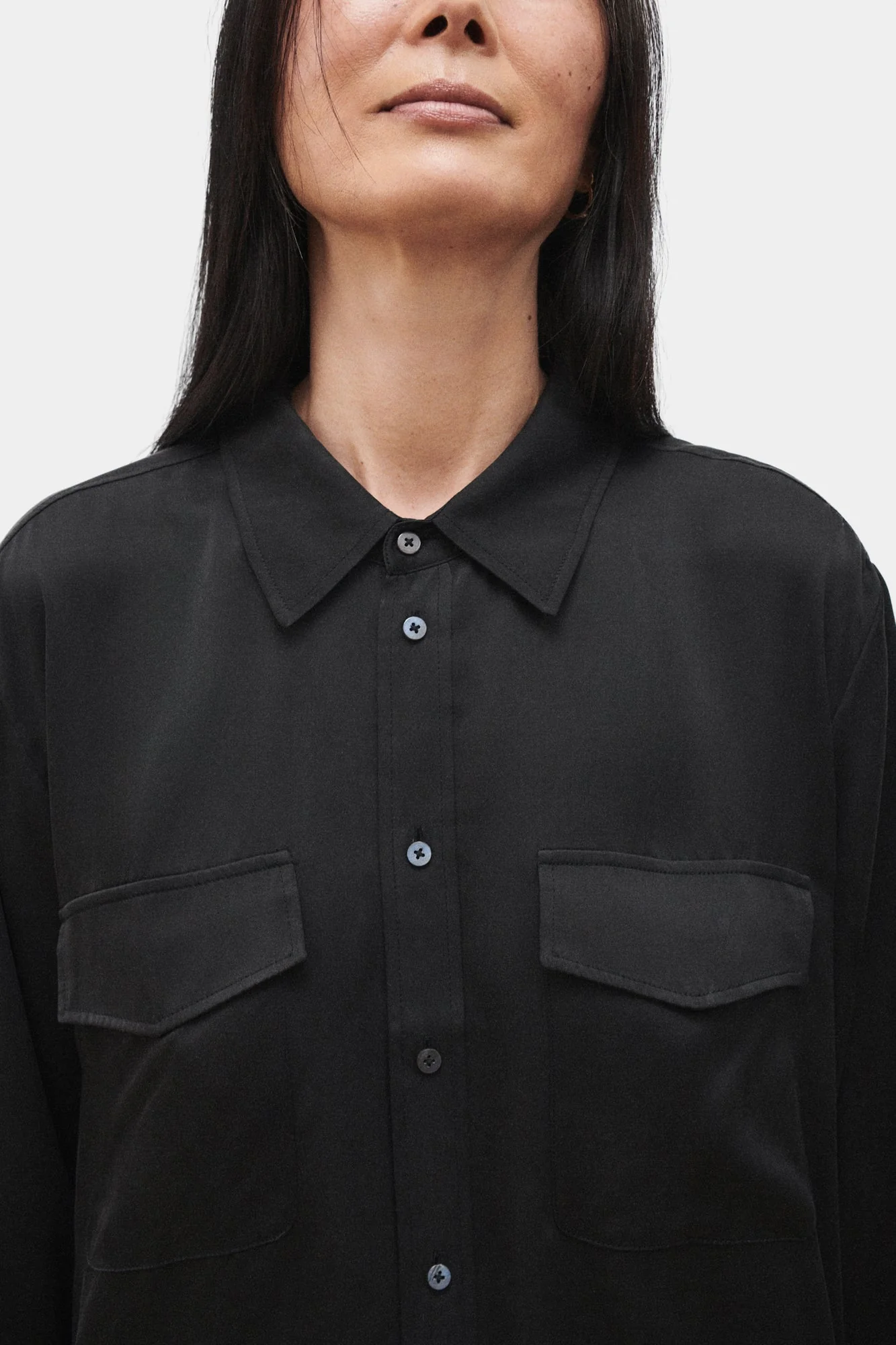 Silk Laundry BOYFRIEND SHIRT - BLACK - Image 3