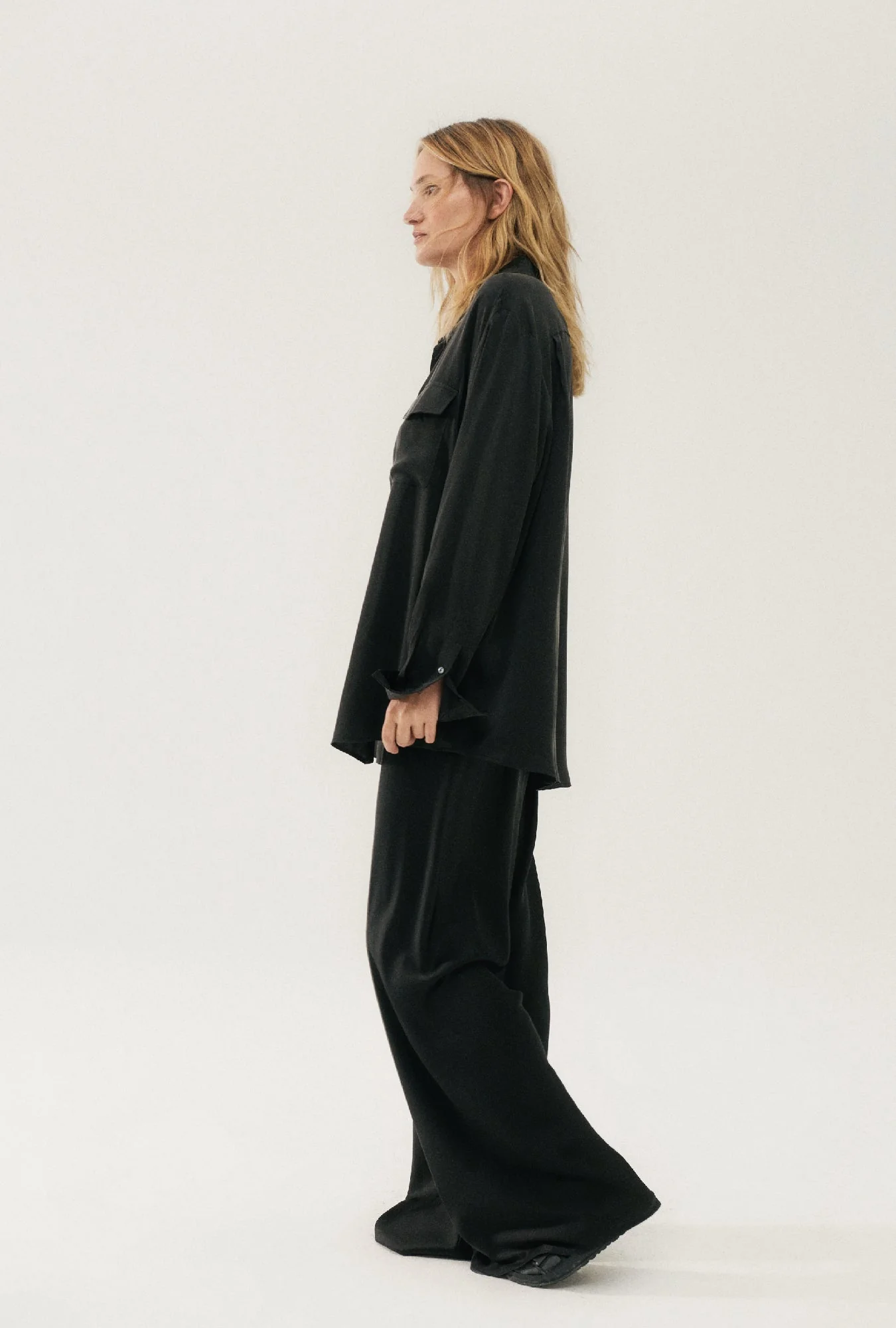 Silk Laundry BOYFRIEND SHIRT - BLACK - Image 7