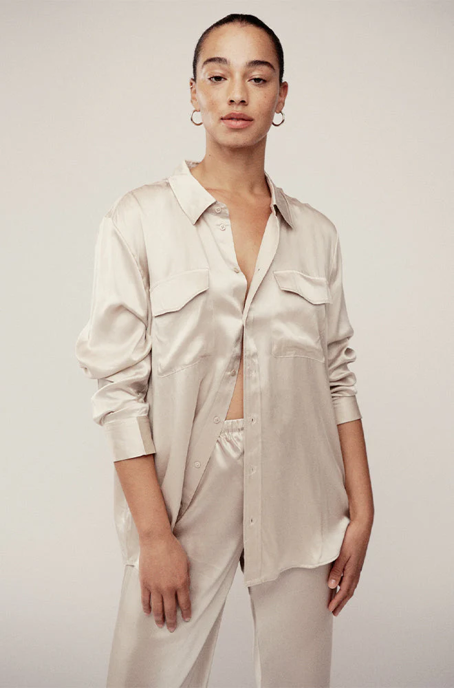 Silk Laundry BOYFRIEND SHIRT - HAZELNUT - Image 5