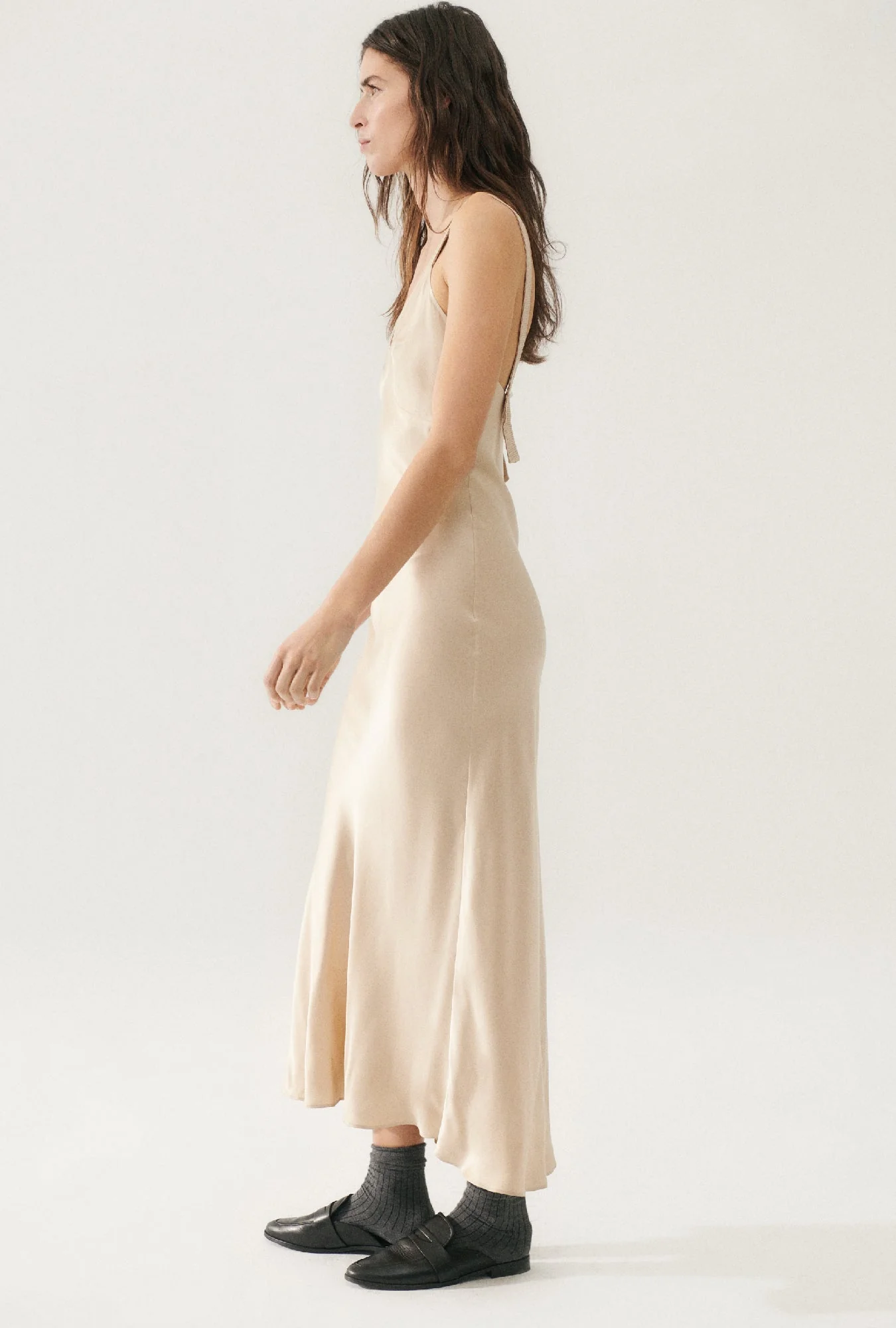 Silk Laundry DECO RUCHED DRESS - HAZELNUT - Image 4