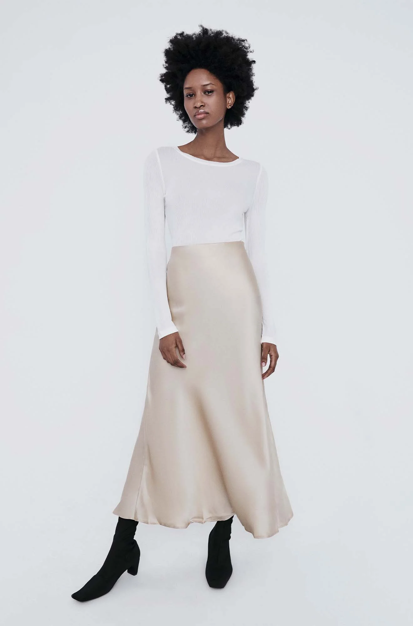 Silk Laundry LONG BIAS CUT SKIRT - HAZELNUT - Image 2