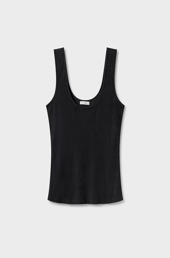Silk Laundry RIBBED TANK - BLACK - Image 4