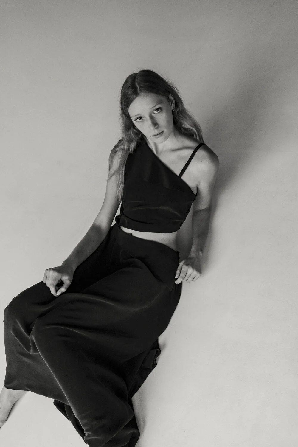 K M by L A N G E PURE SILK KATIUSHA LONG DRESS - BLACK - Image 12