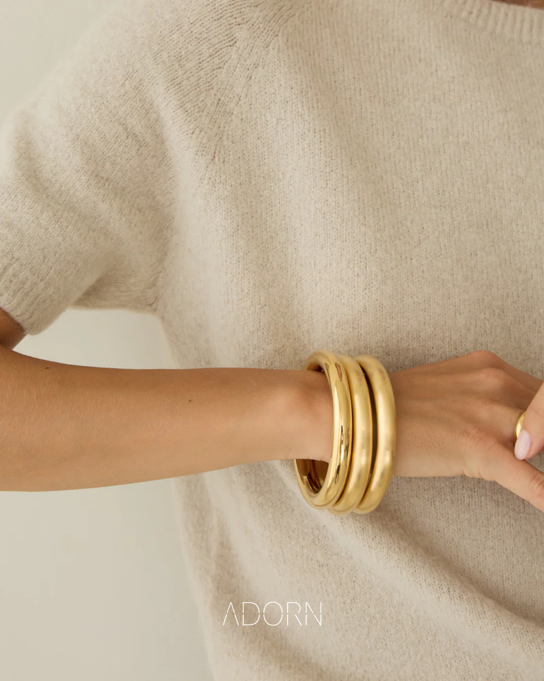 Adorn Eclipse Golden Bangle - Image 2