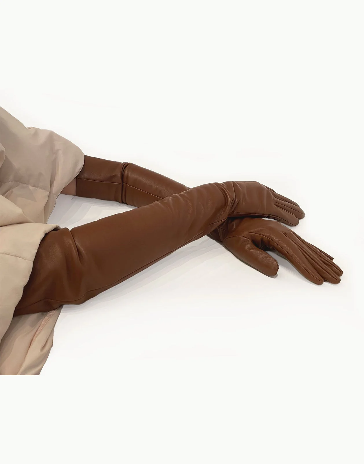 Cynthia Rowley Bea Long Leather Gloves - Image 3