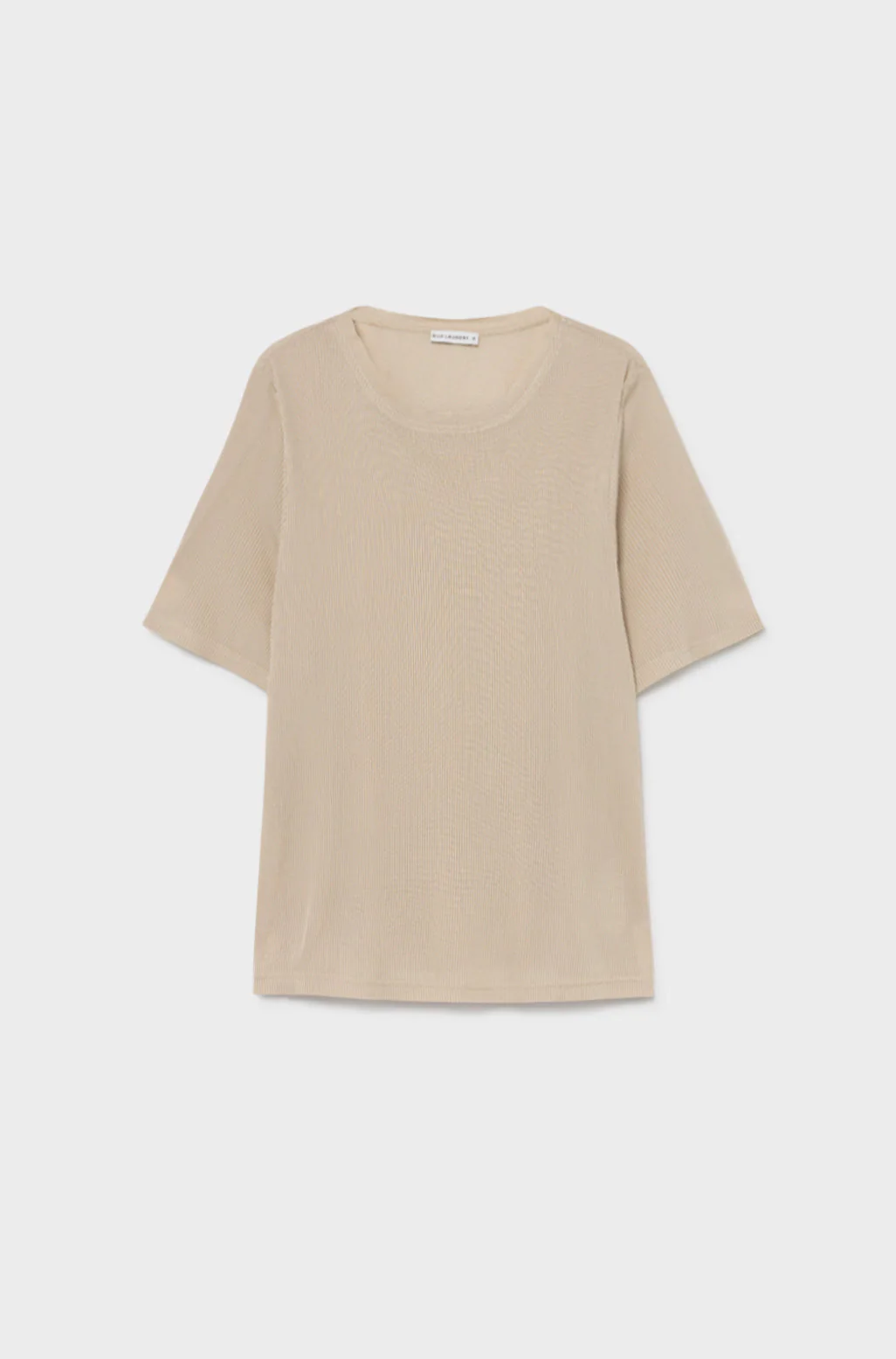 Silk Laundry RIBBED T-SHIRT - HAZELNUT - Image 2