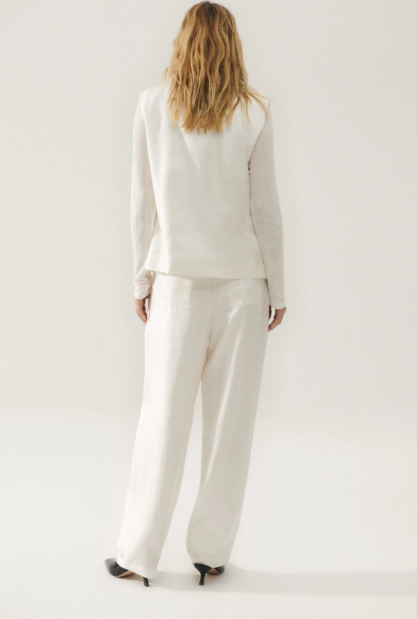 Silk Laundry TWILL SLOUCH PANTS - WHITE - Image 6