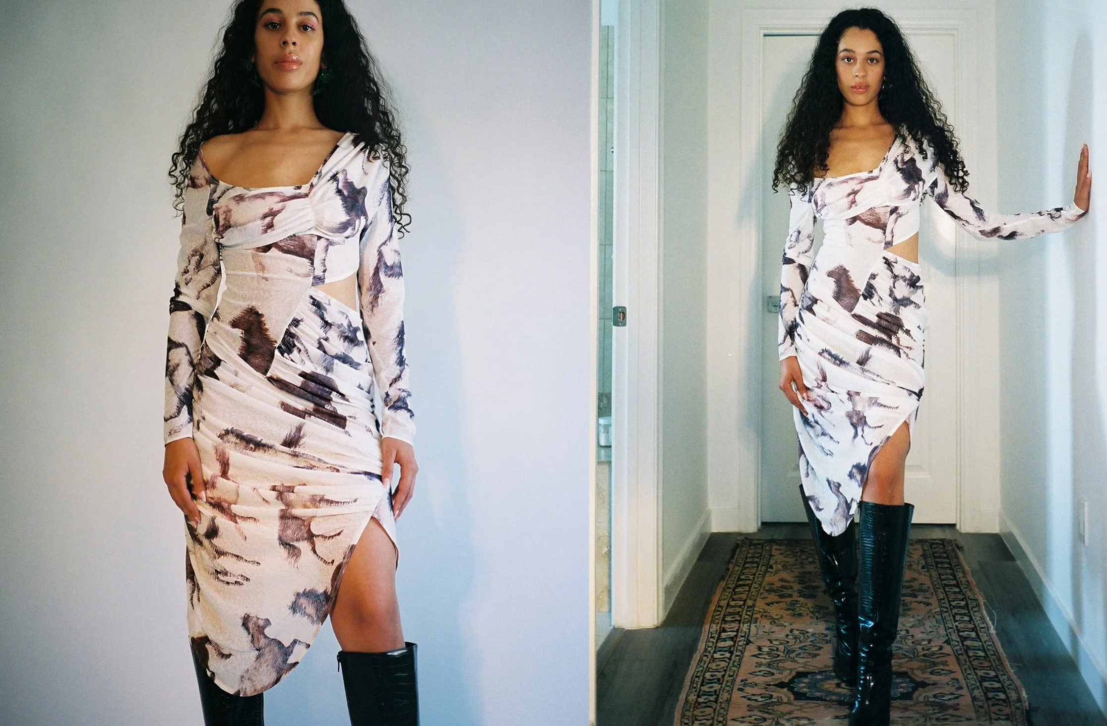 Yuhan Wang Horses Draped Dress - Image 3