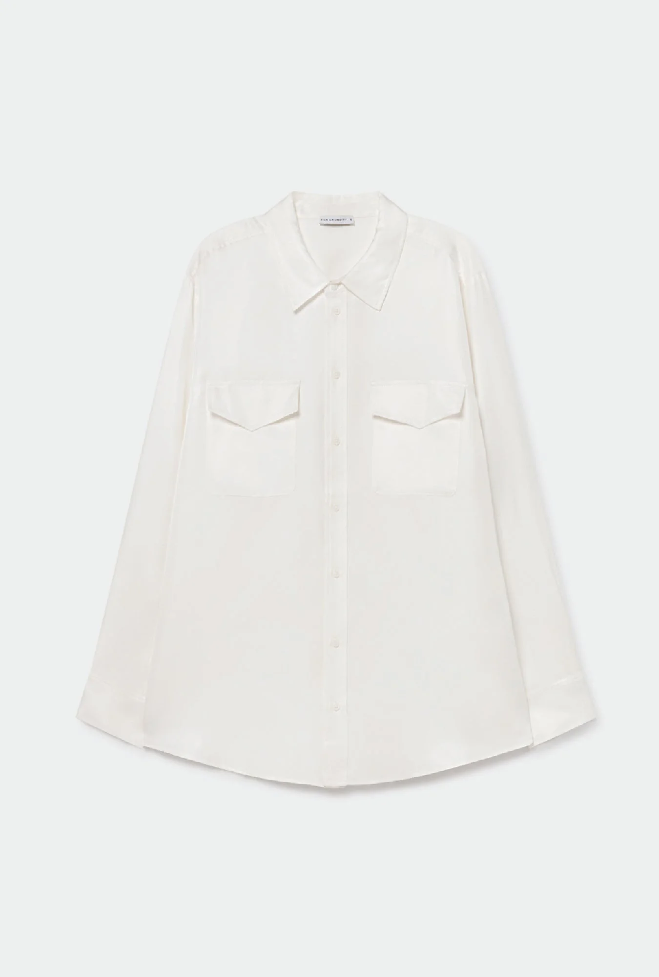Silk Laundry Twill Boyfriend Shirt - White - Image 2
