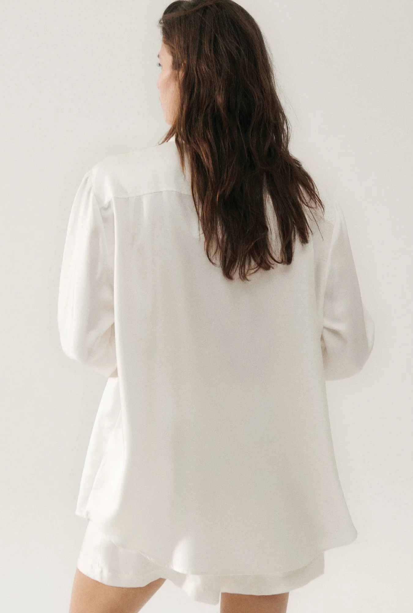 Silk Laundry Twill Boyfriend Shirt - White - Image 7