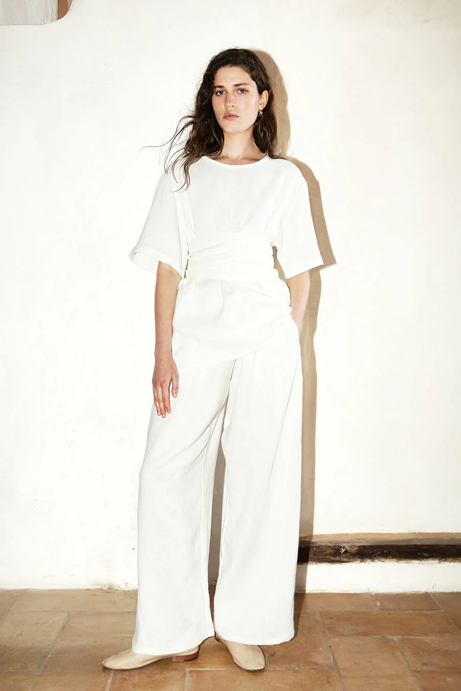 Datura Heavy Linen Astra Top - White - Image 4