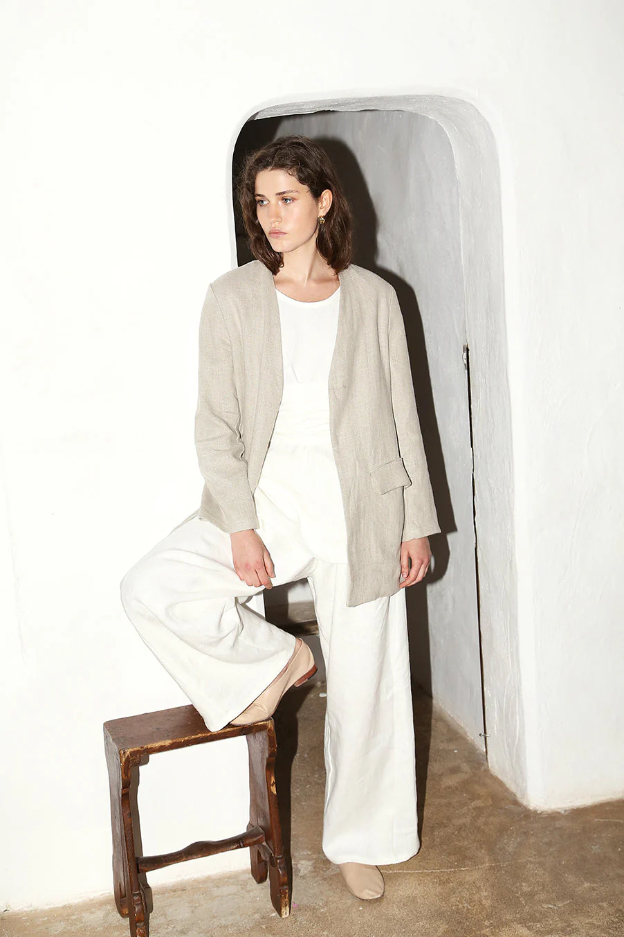 Datura Heavy Linen Sense Blazer - Piedra - Image 3