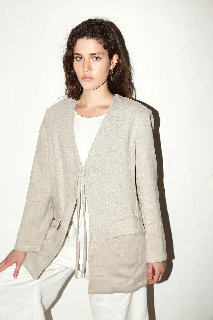 Datura Heavy Linen Sense Blazer - Piedra - Image 4
