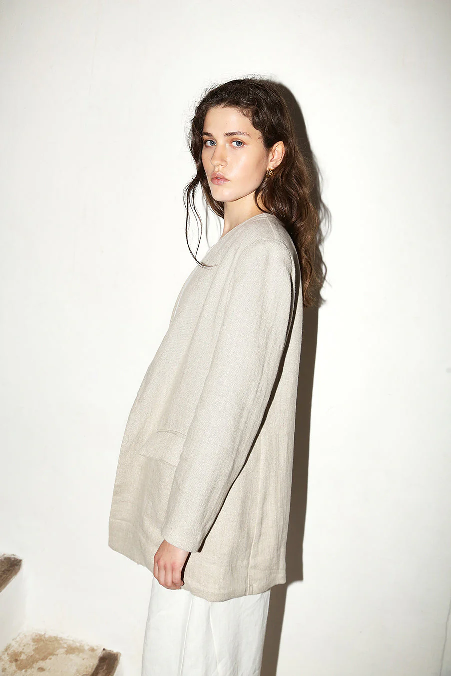 Datura Heavy Linen Sense Blazer - Piedra - Image 5