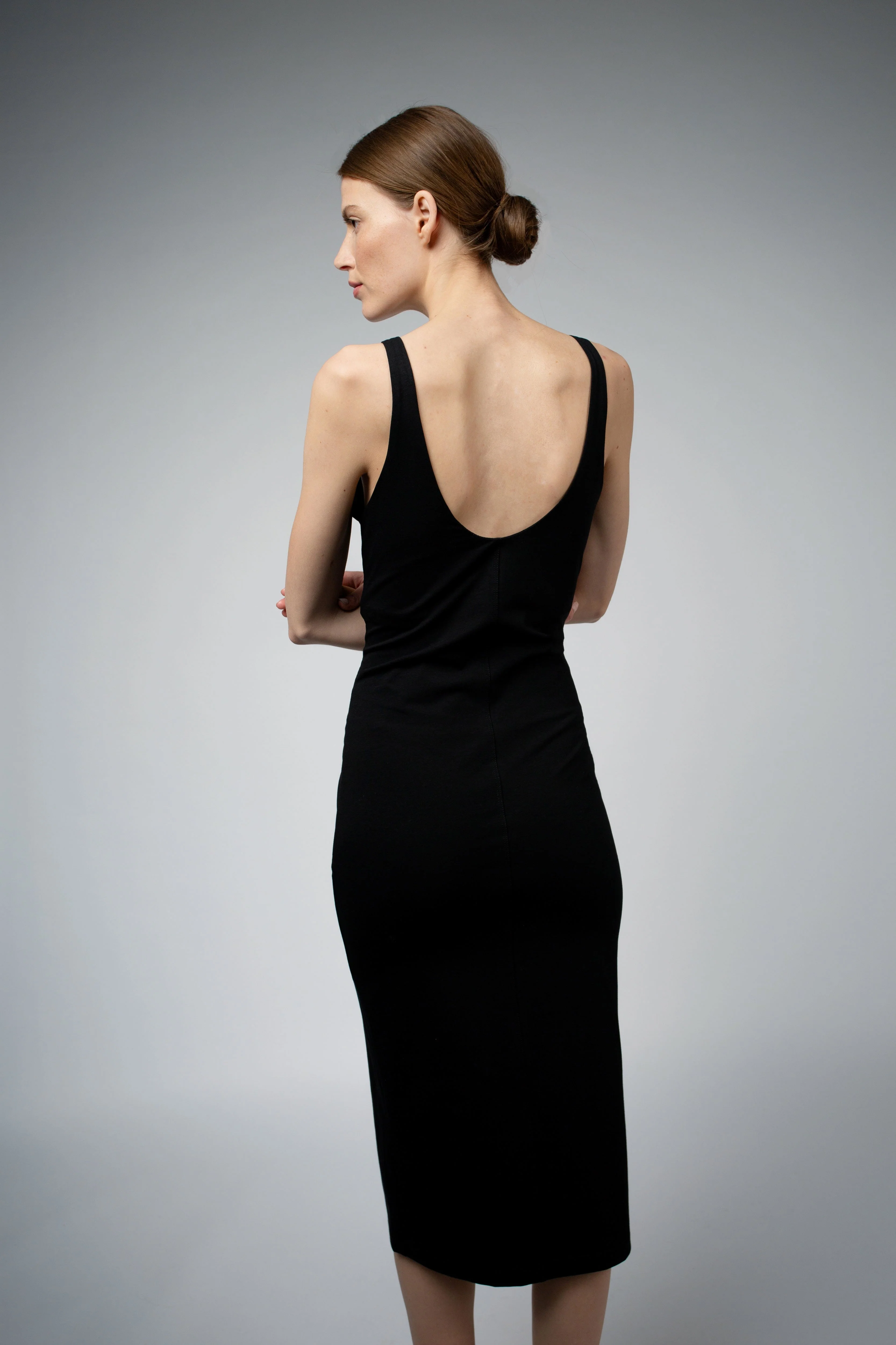 Santicler ASTRID ORGANIC COTTON DRESS WITH BUILT IN BRA - BLACK - Image 4