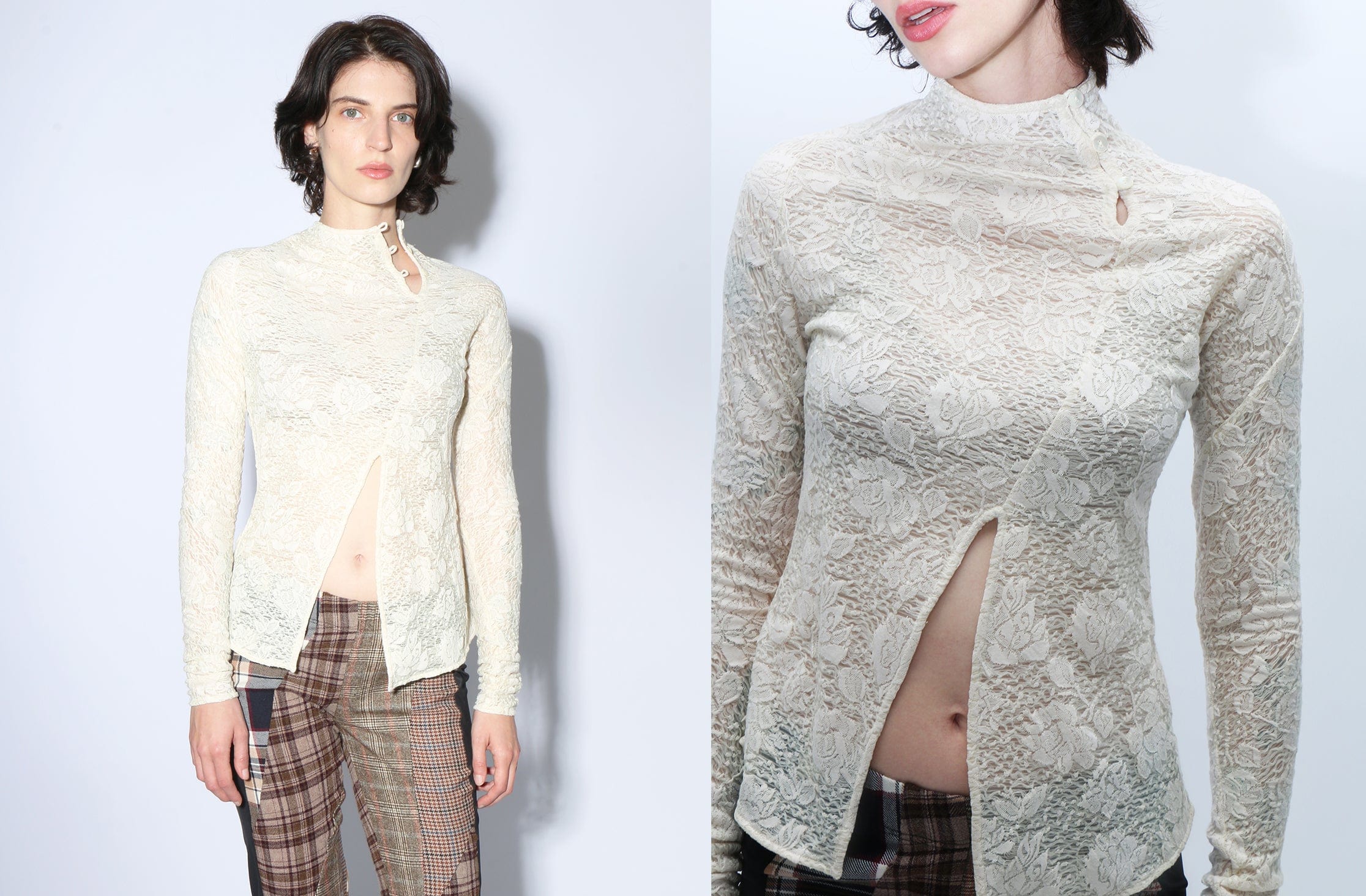 Yuhan Wang Jacquard Top - Champagne Floral - Image 3