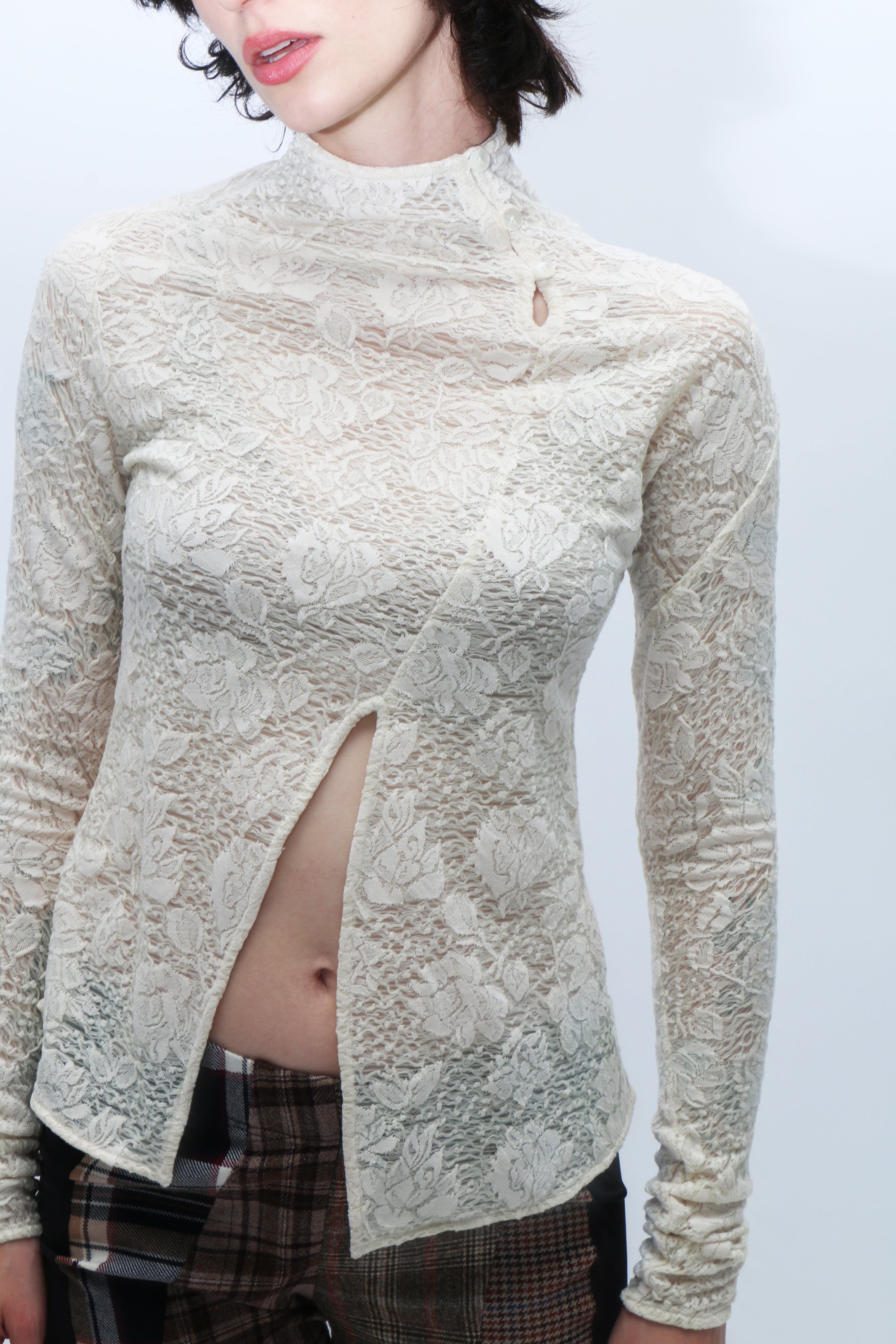 Yuhan Wang Jacquard Top - Champagne Floral - Image 7