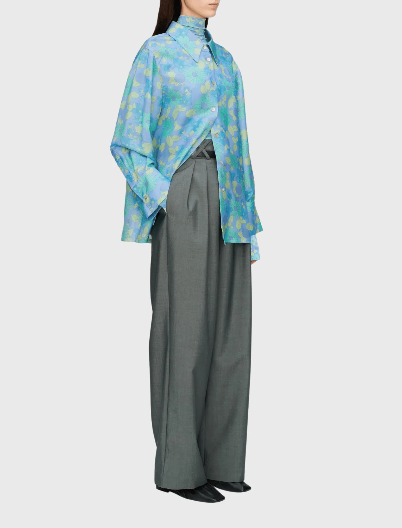 Róhe Oversized Luccio Blouse - Watercolour Flower - Image 3