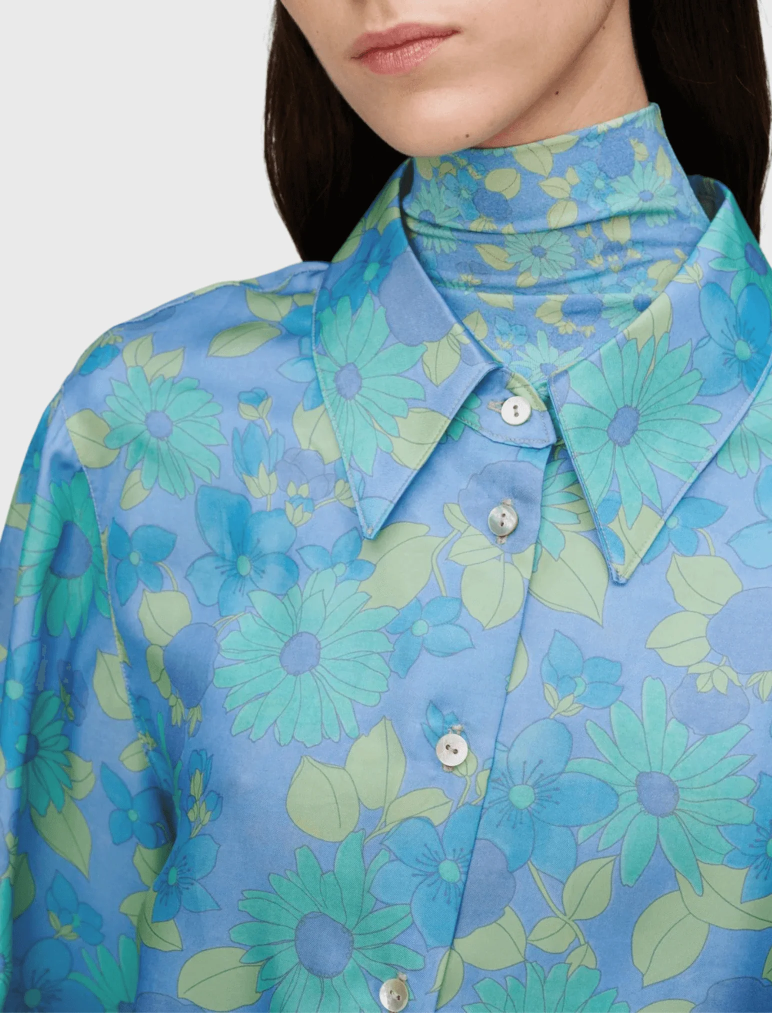 Róhe Oversized Luccio Blouse - Watercolour Flower - Image 5