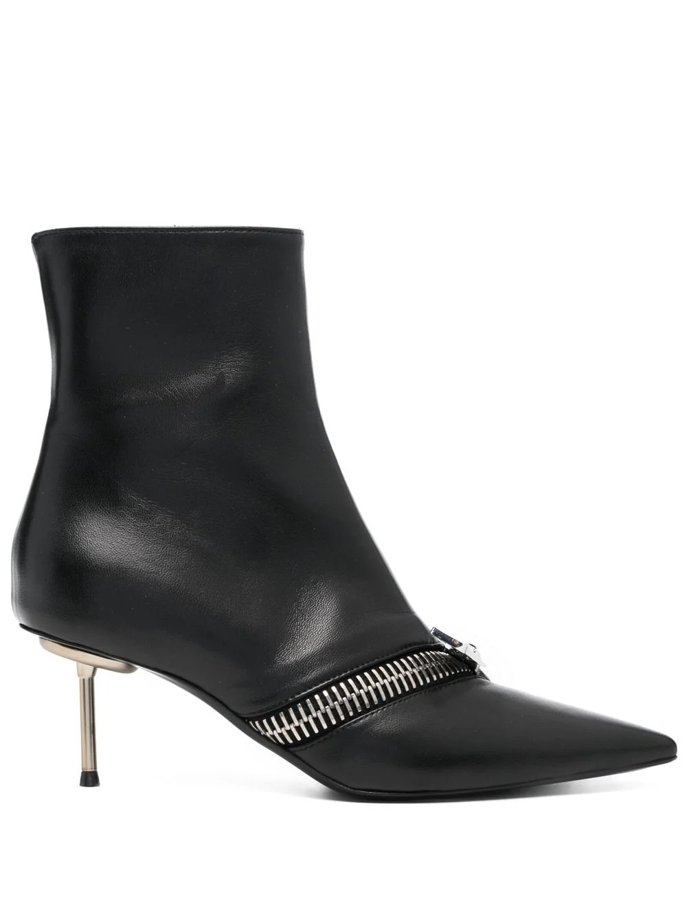 Coperni Zip Ankle Leather Boot - Black - Image 3