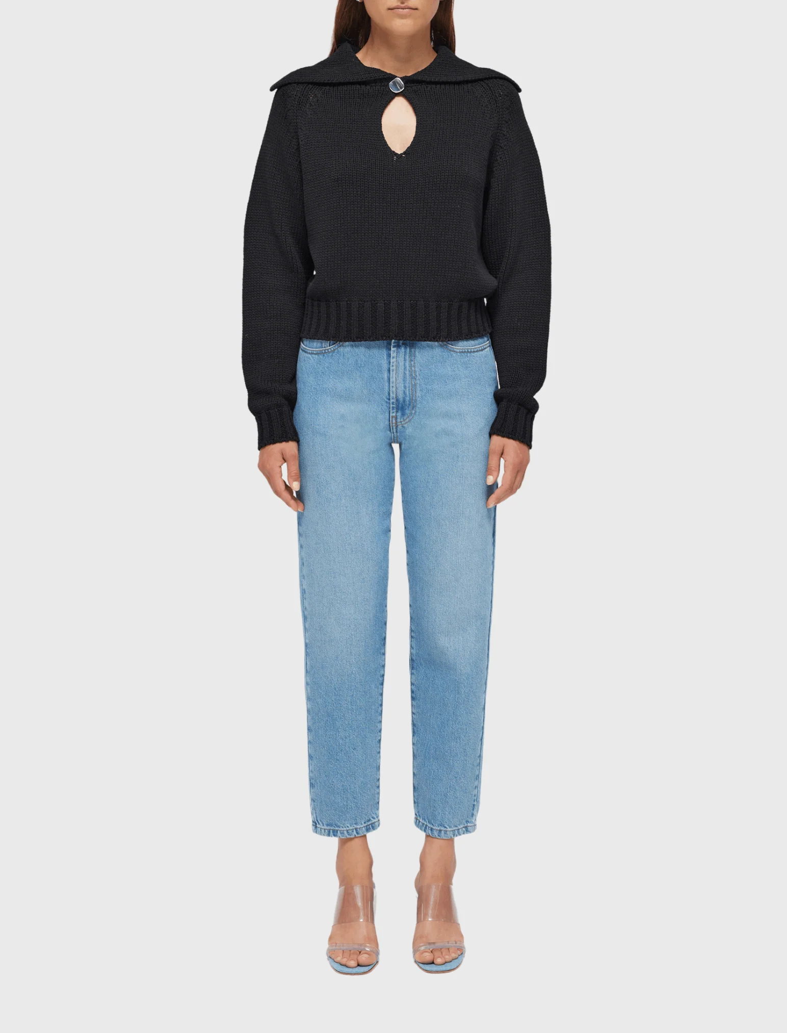 Róhe Knit Polo Pullover - Noir Black - Image 4