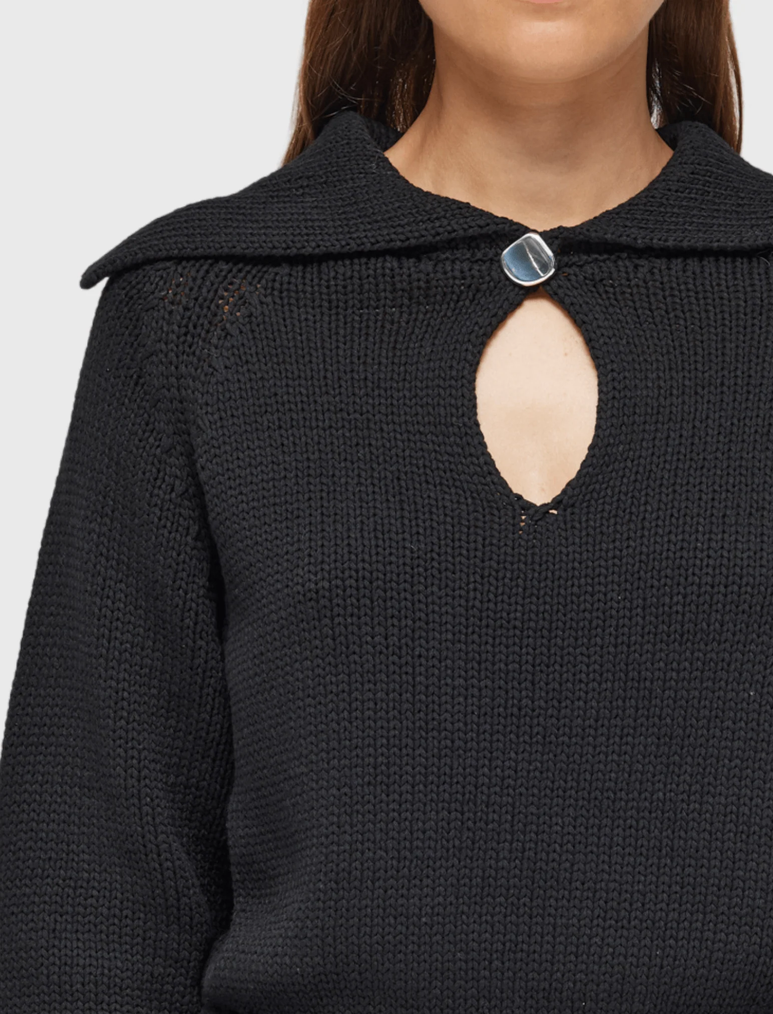 Róhe Knit Polo Pullover - Noir Black - Image 5