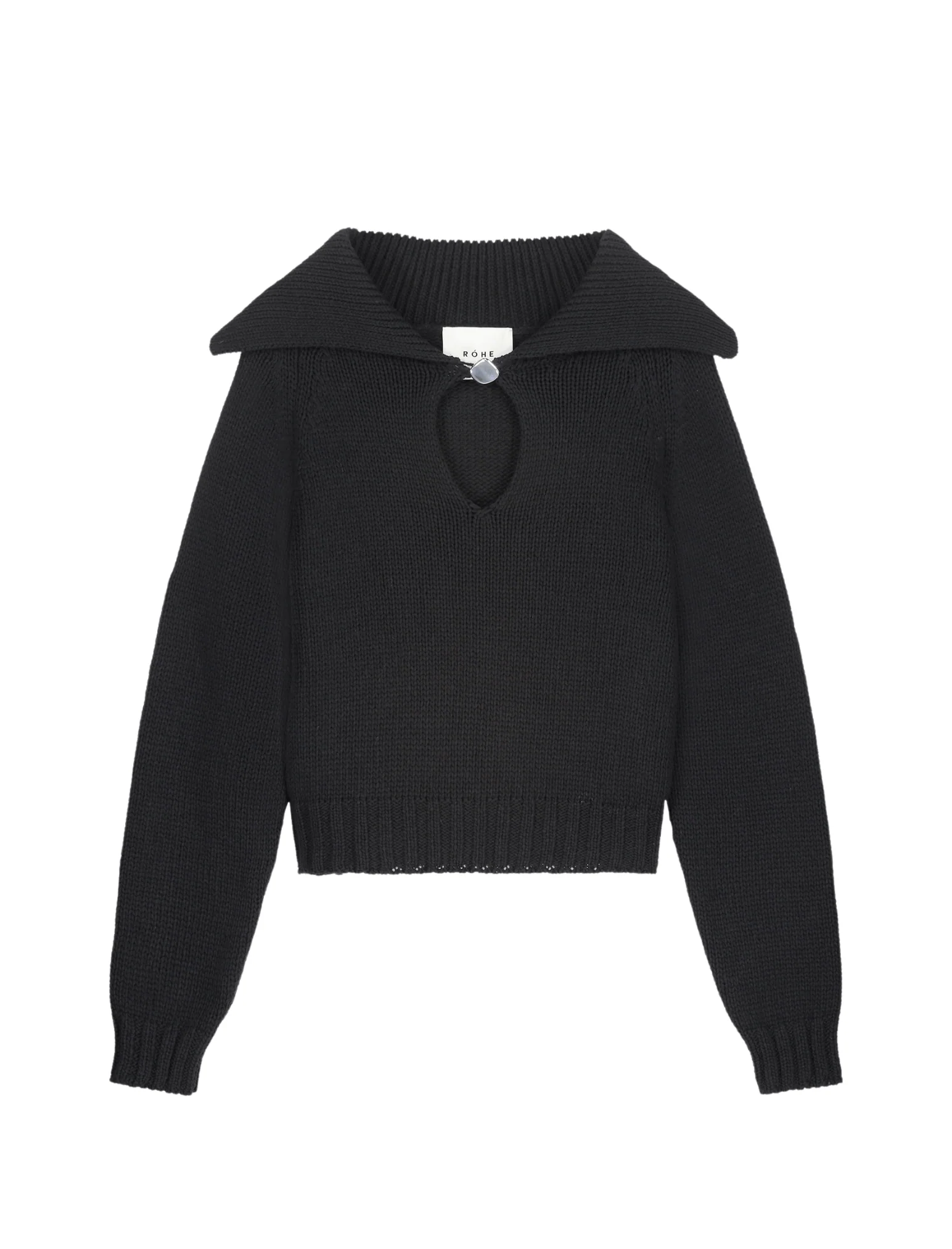 Róhe Knit Polo Pullover - Noir Black - Image 7