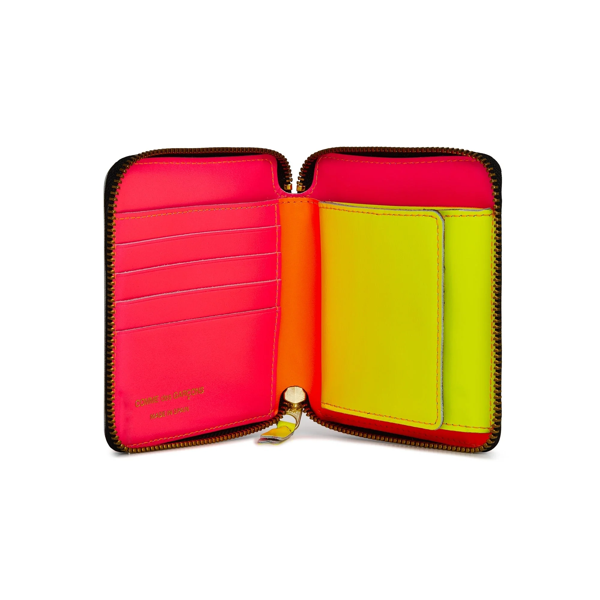 Comme des Garçons CLASSIC ZIP SUPER FLUO WALLET - LIGHT ORANGE - Image 2