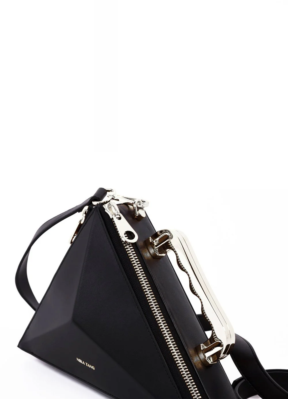 NIKA TANG Texahedron Silver Clutch Handbag - Image 5
