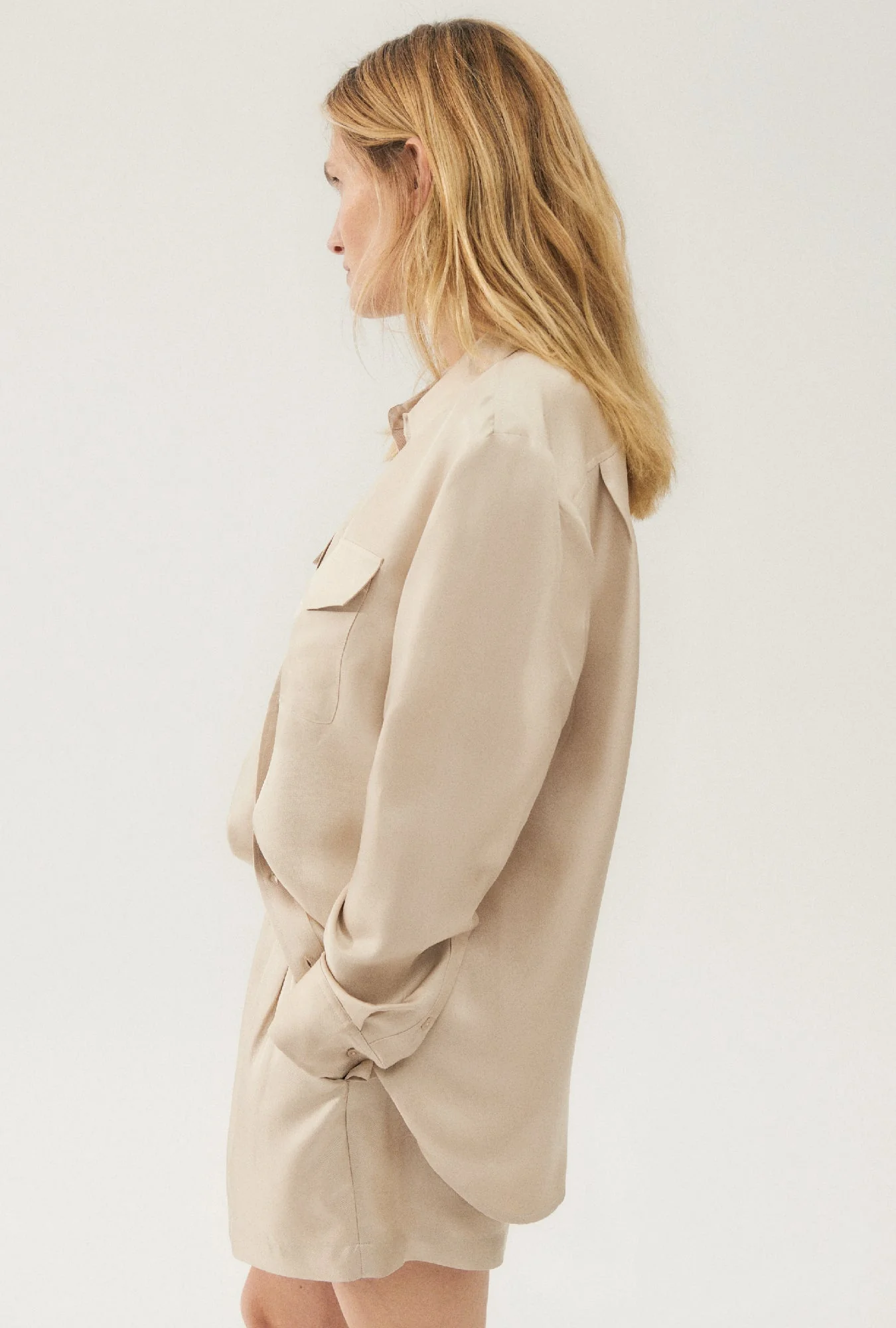 SILK LAUNDRY US TWILL BOYFRIEND SHIRT - HAZELNUT - Image 4