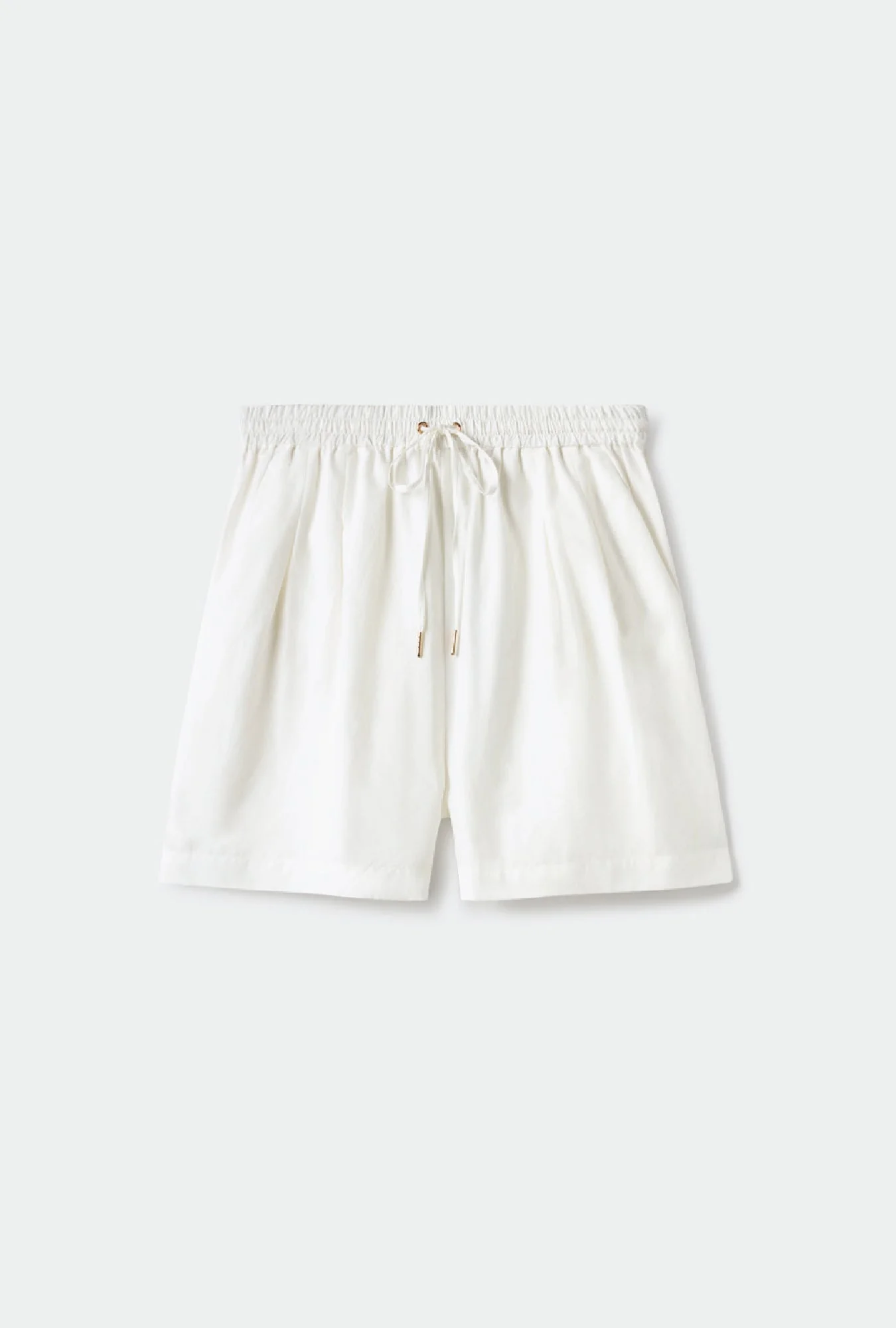 Silk Laundry Twill Slouch Shorts - White - Image 4