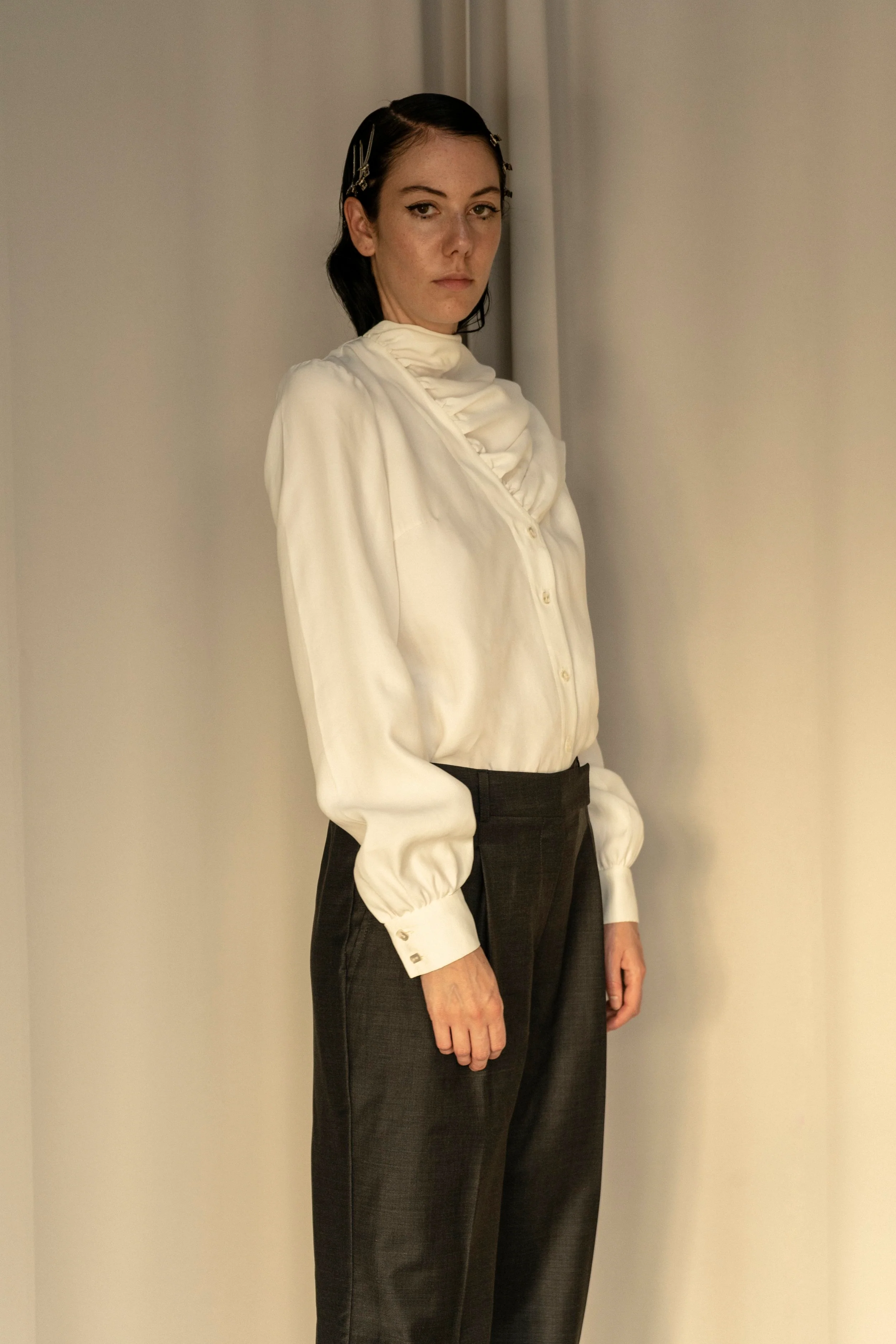 K M by L A N G E Dnipro Long Tie Blouse - White - Image 6