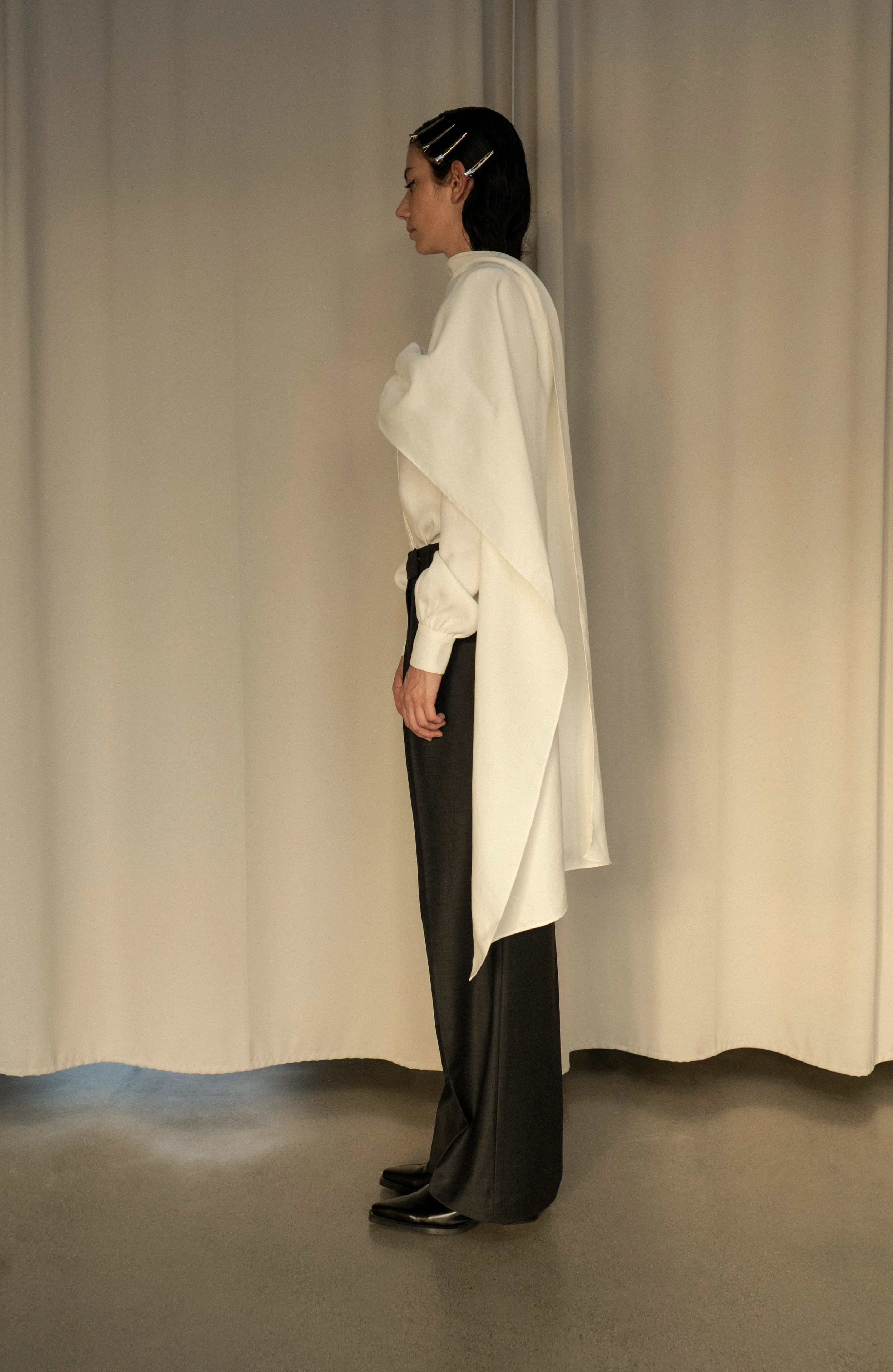K M by L A N G E Dnipro Long Tie Blouse - White - Image 7