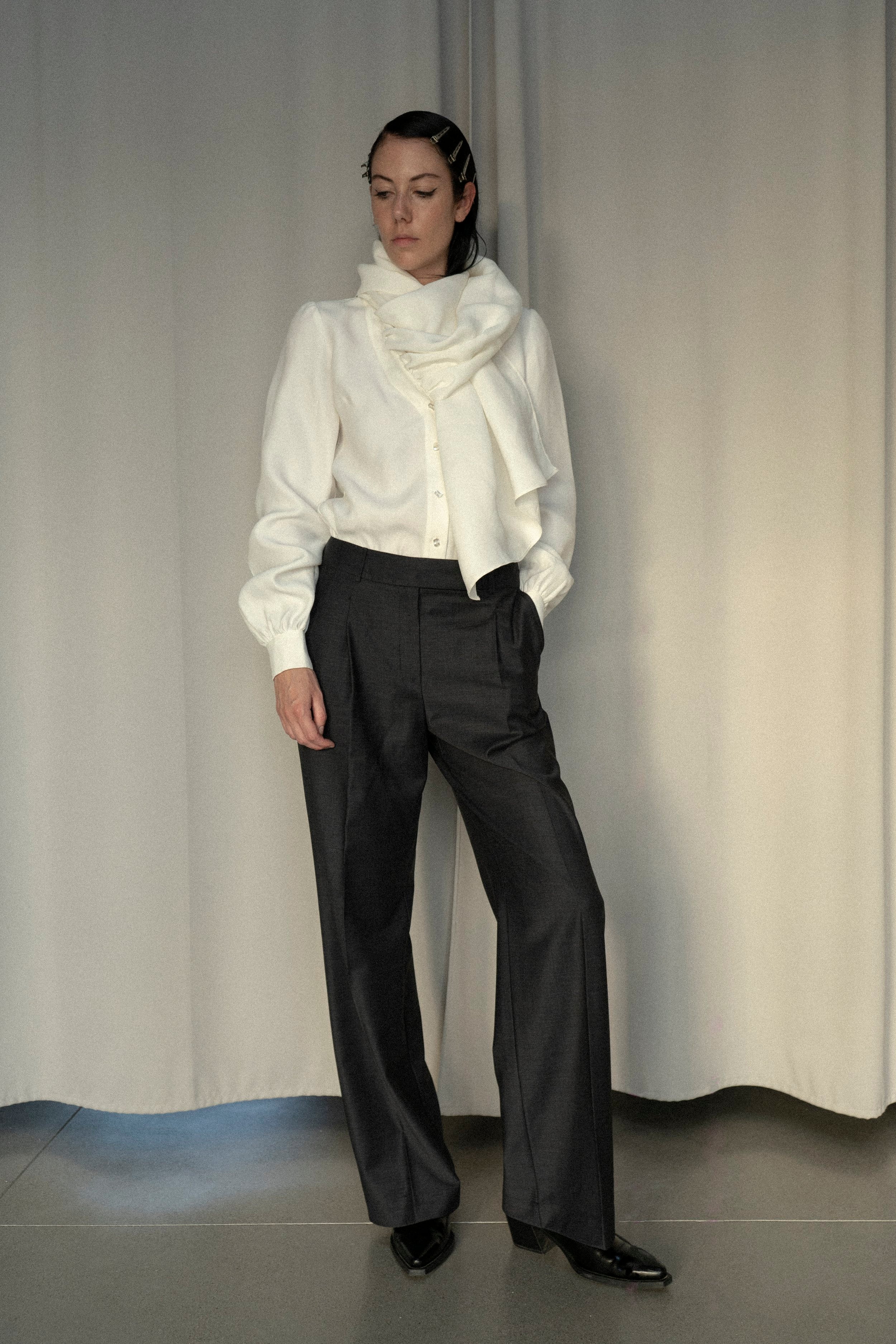 K M by L A N G E Dnipro Long Tie Blouse - White - Image 8