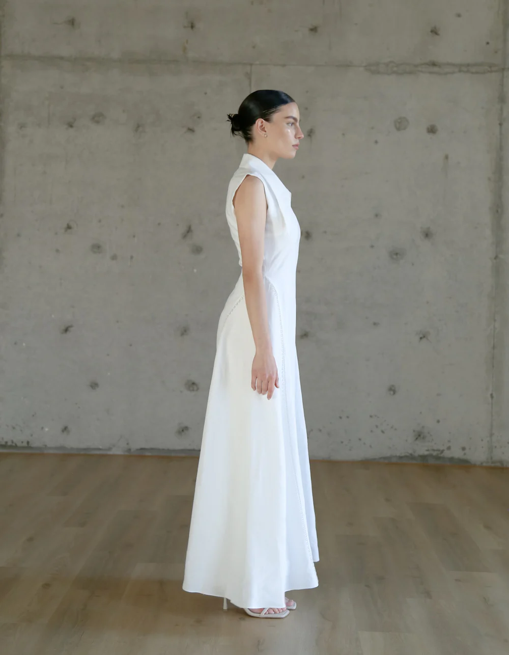 MAET AMARI Sleeveless Maxi Linen Dress - White - Image 5