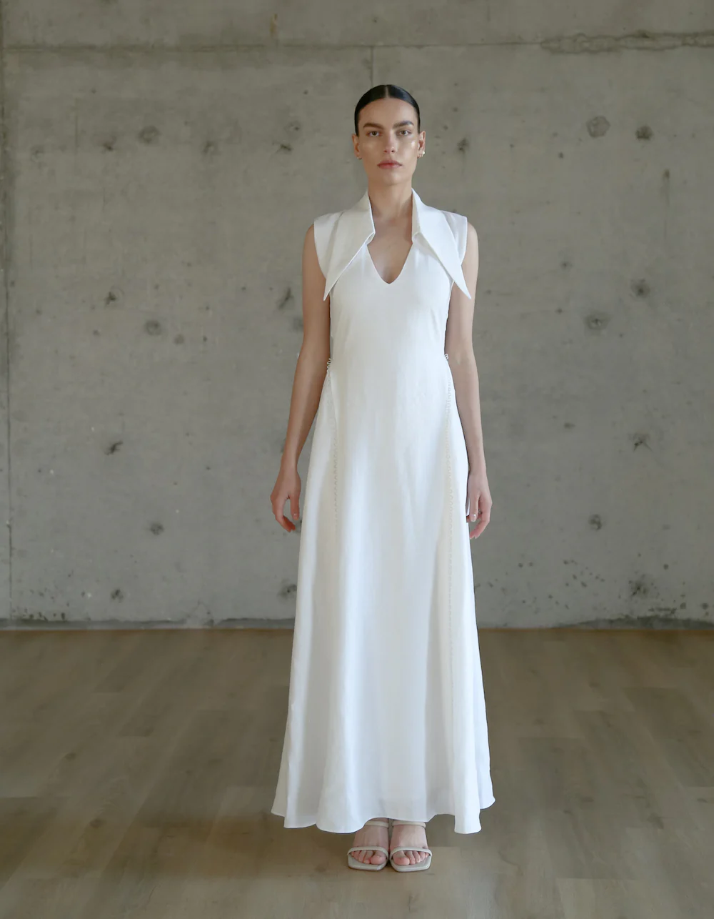 MAET AMARI Sleeveless Maxi Linen Dress - White - Image 6