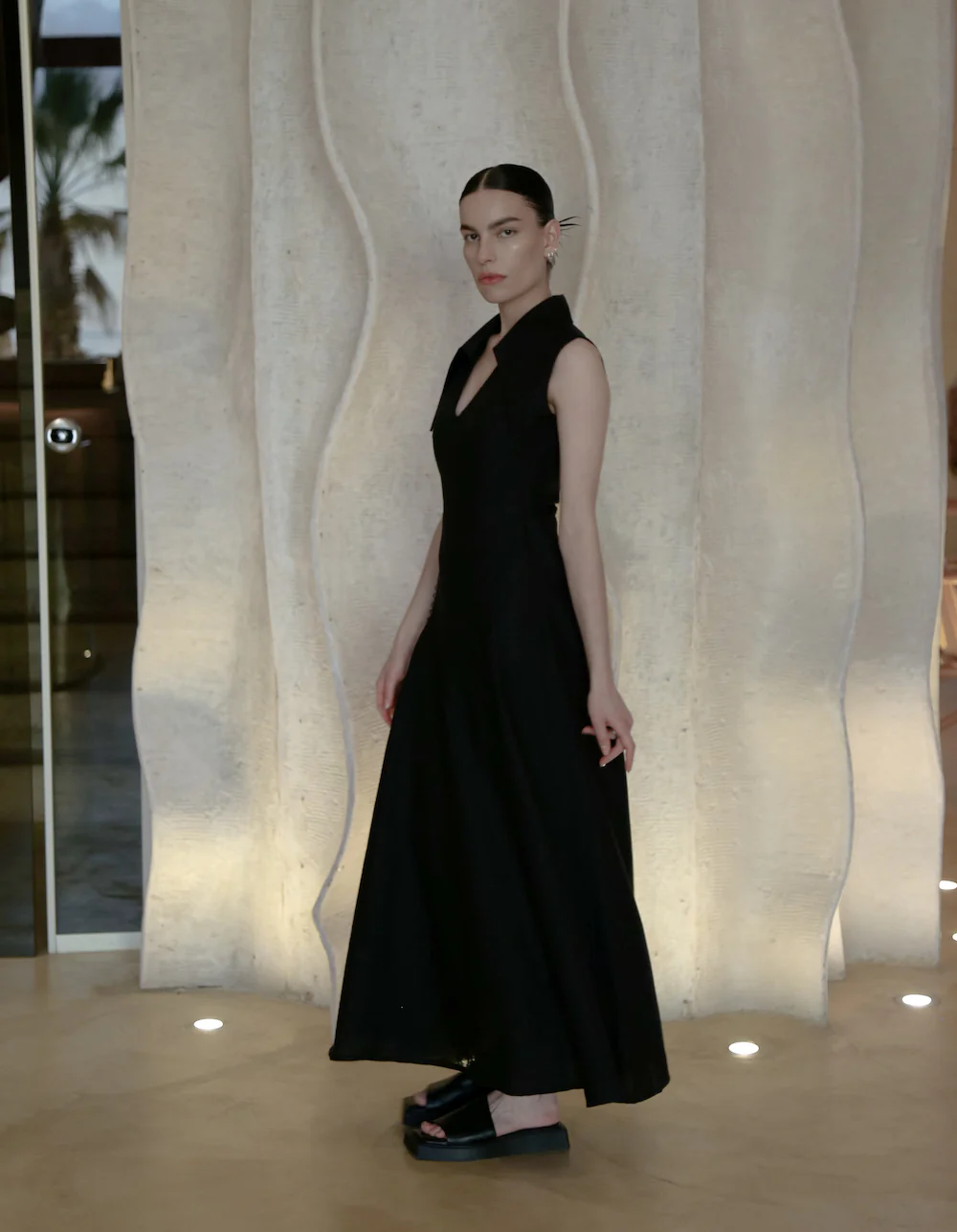 MAET AMARI Sleeveless Maxi Linen Dress - Black - Image 2