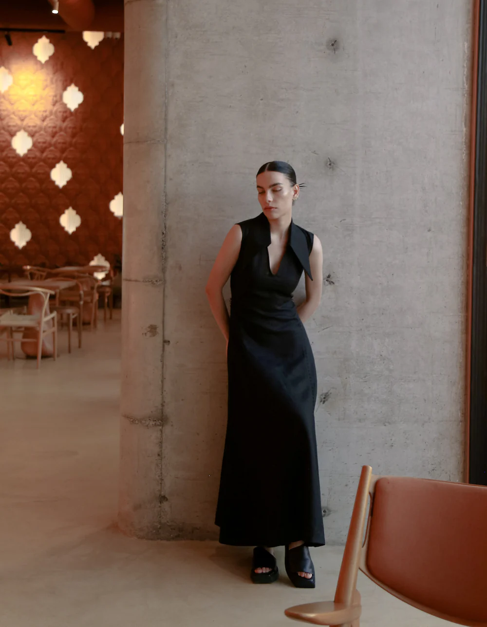 MAET AMARI Sleeveless Maxi Linen Dress - Black - Image 3