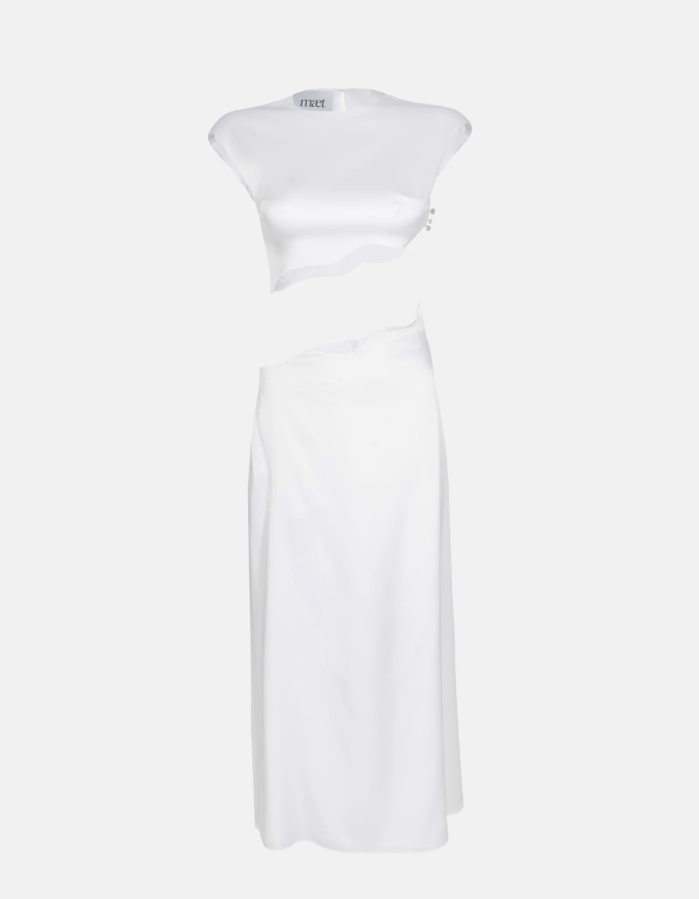 Maet Rhea Silk Skirt Set - White - Image 3