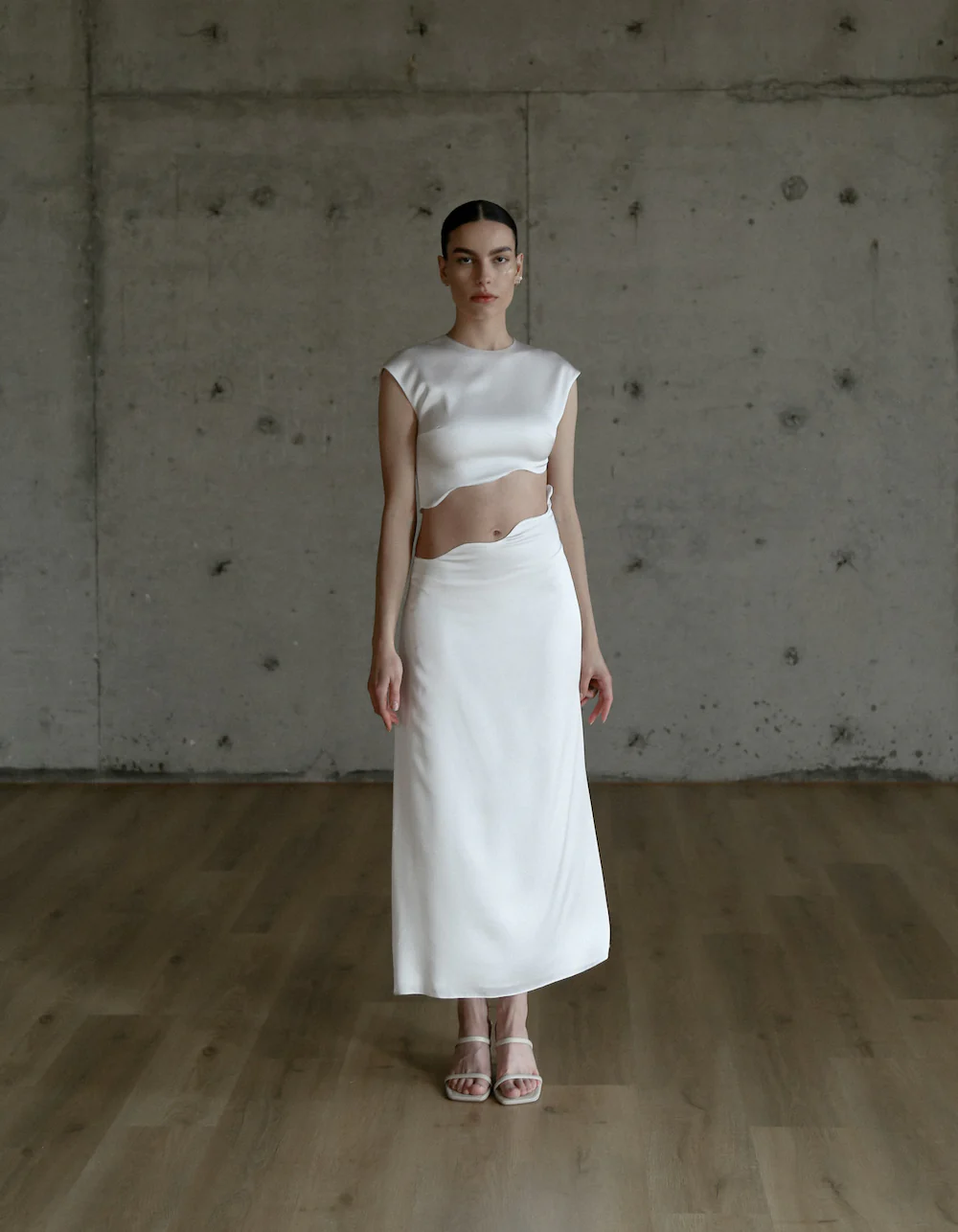 Maet Rhea Silk Skirt Set - White - Image 4