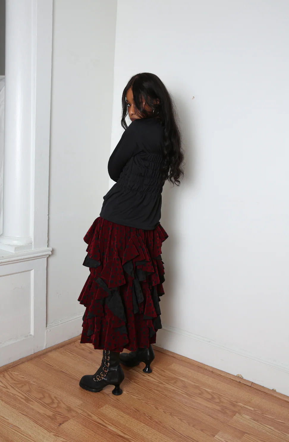 Comme des Garçons Skirt - Black/Burgundy - Image 7